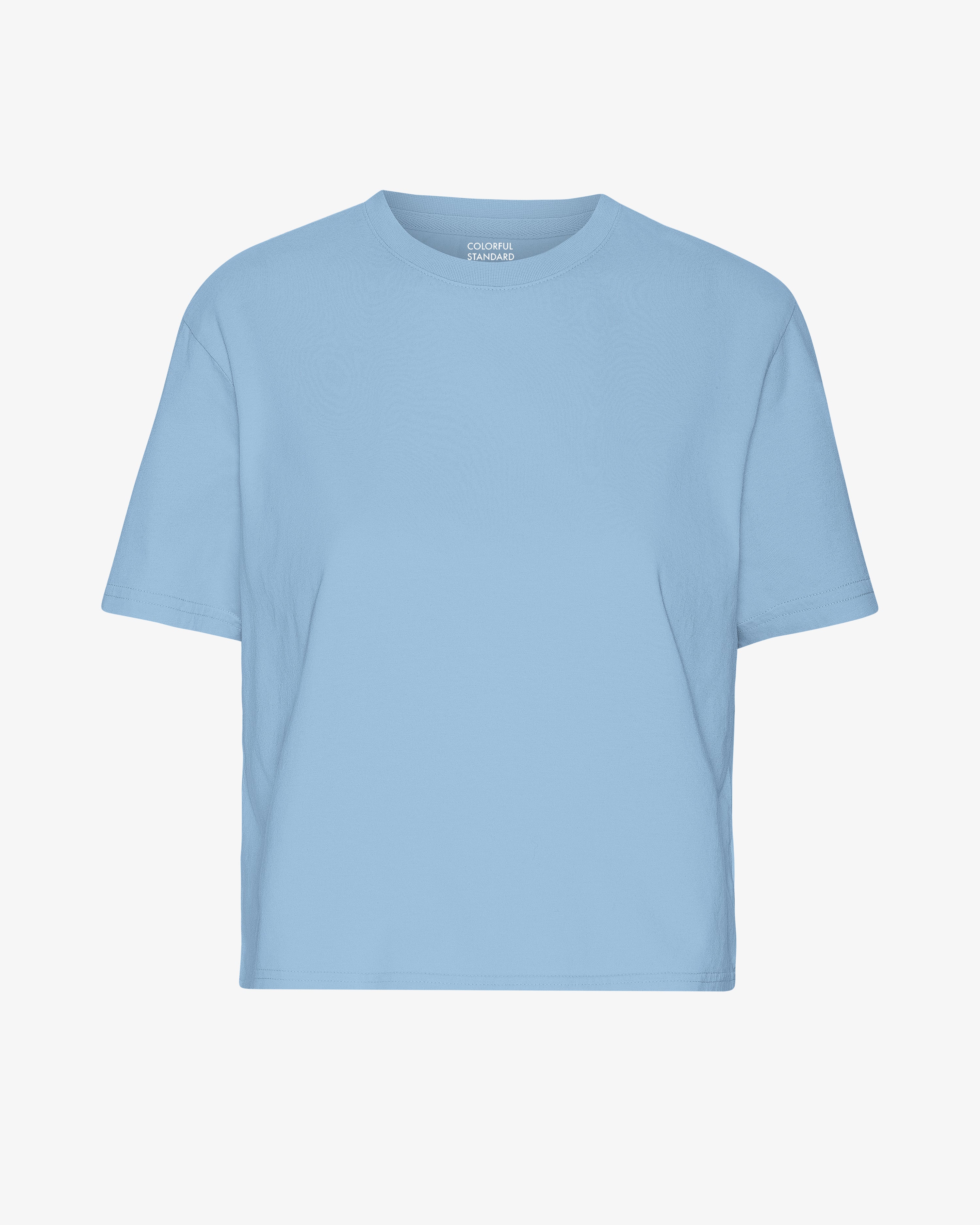 Organic Boxy Crop Tee - Seaside Blue