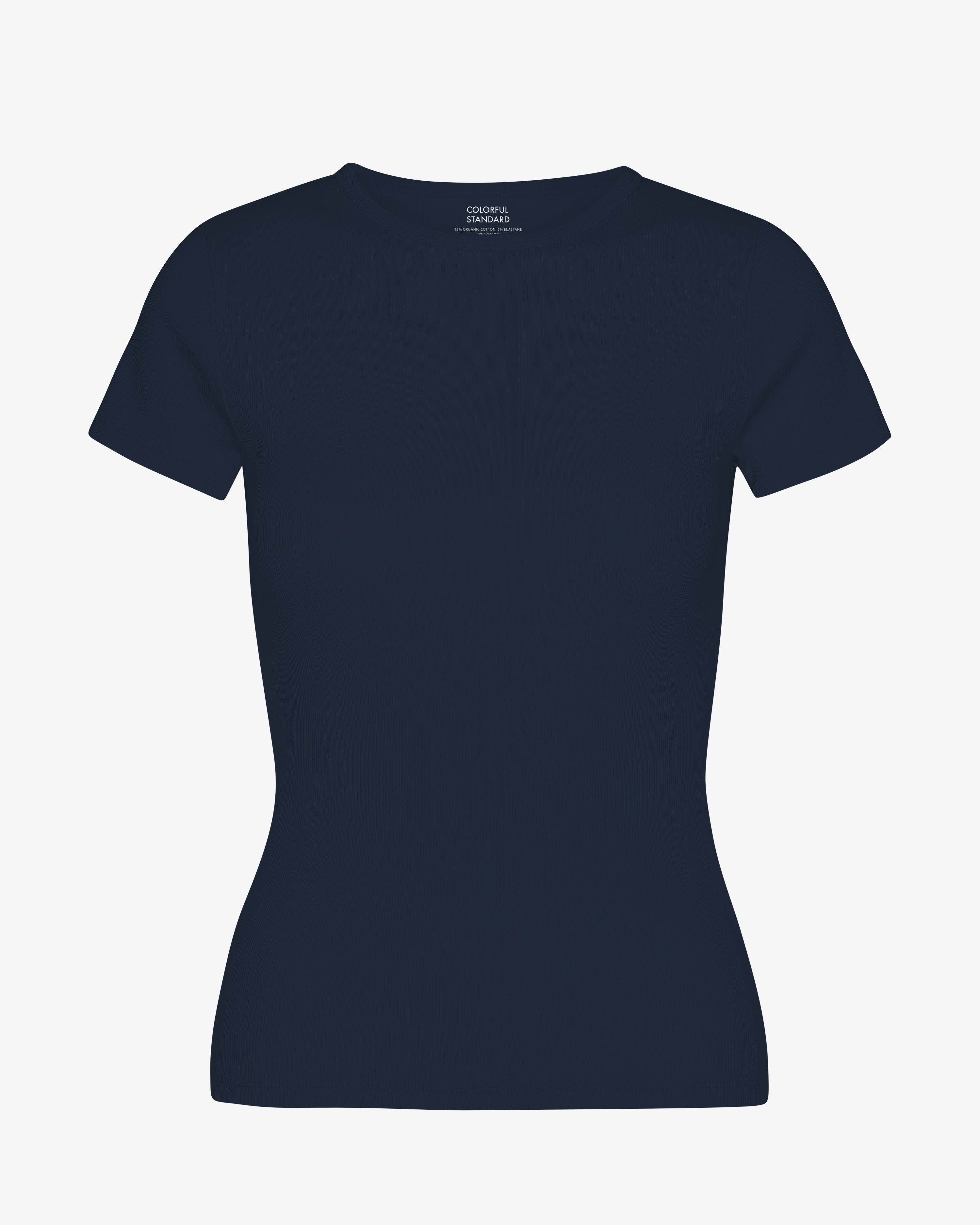 Organic Rib T-Shirt - Navy Blue