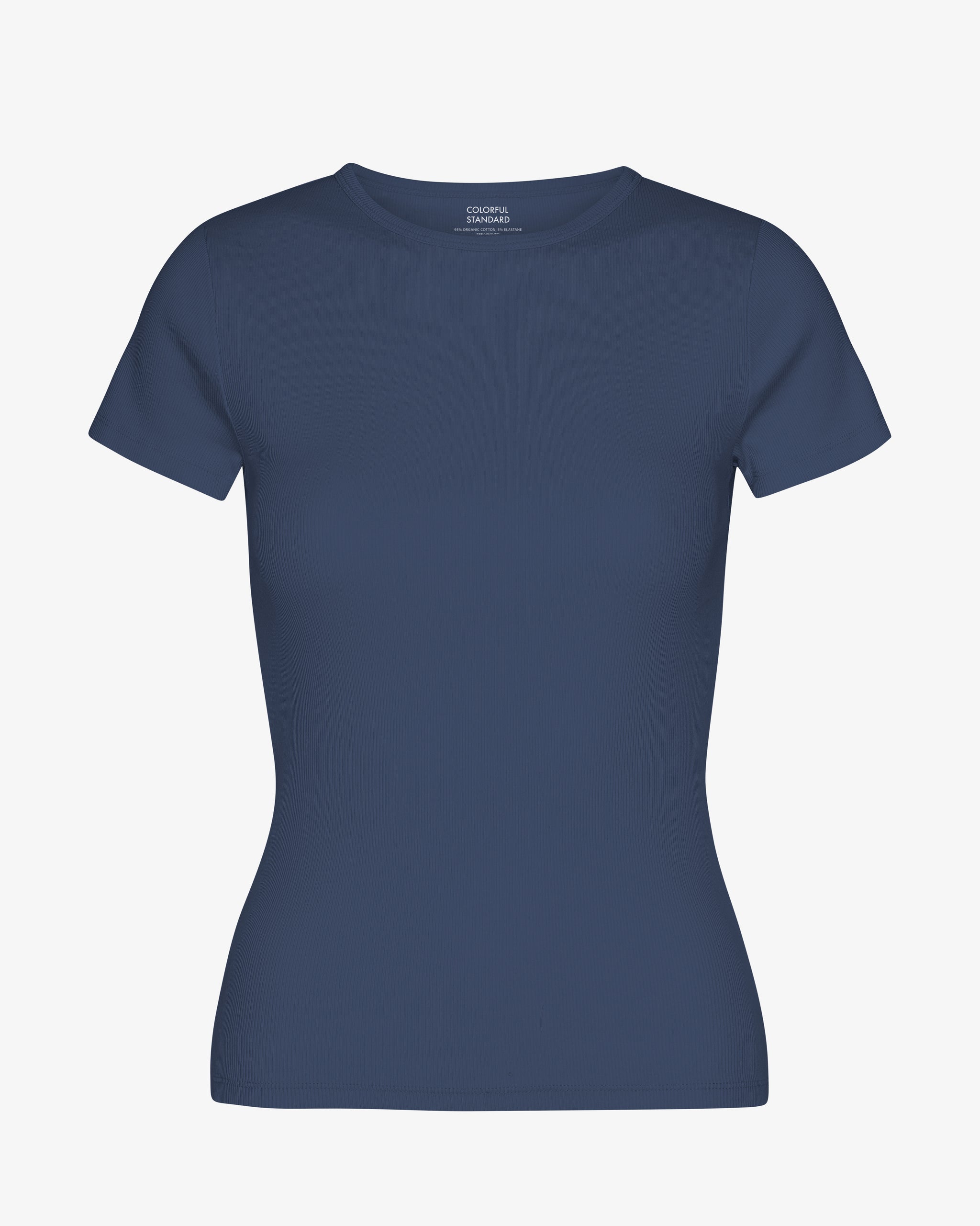 Women Organic Rib LS T-Shirt - Petrol Blue