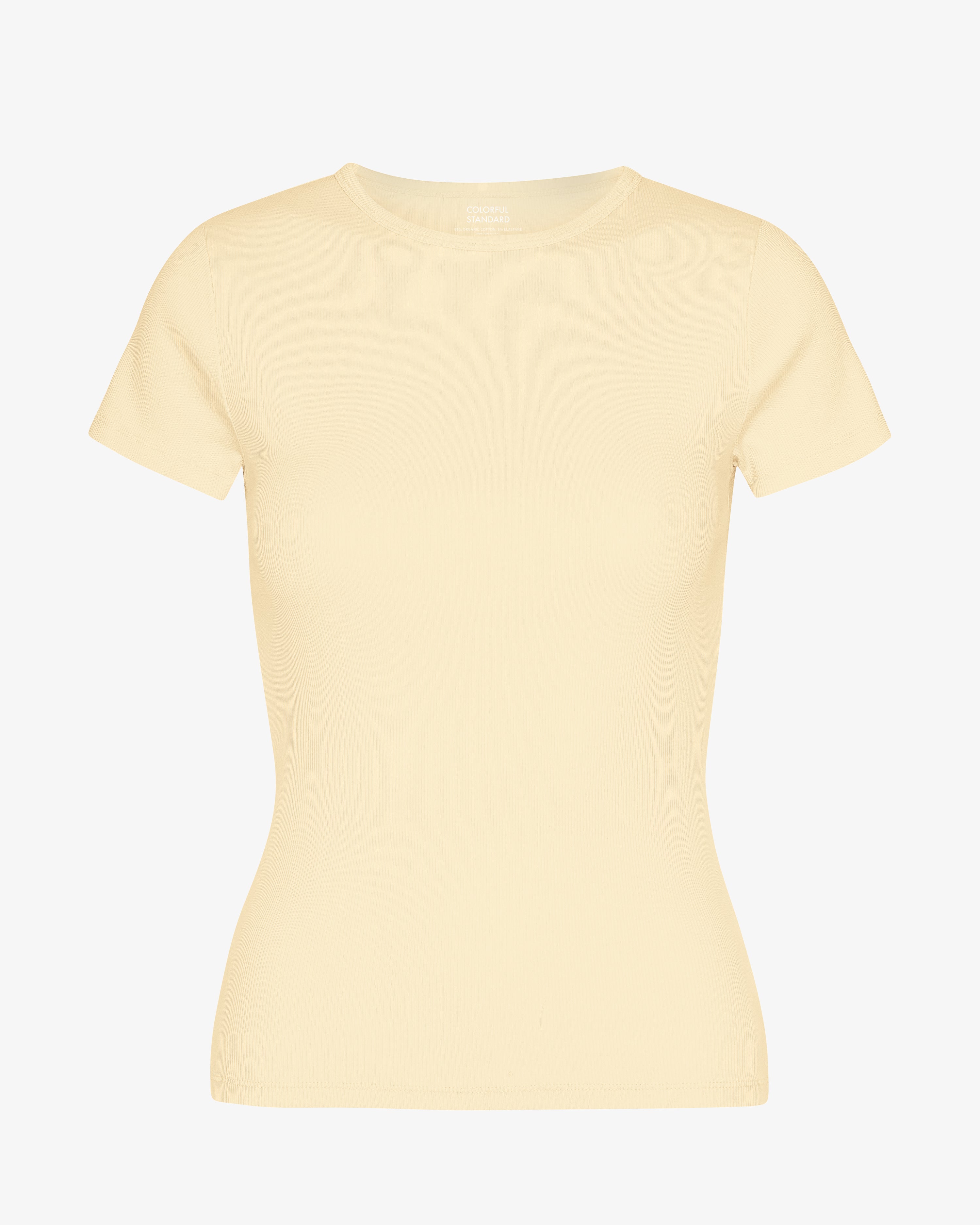 Organic Rib T-Shirt - Soft Yellow