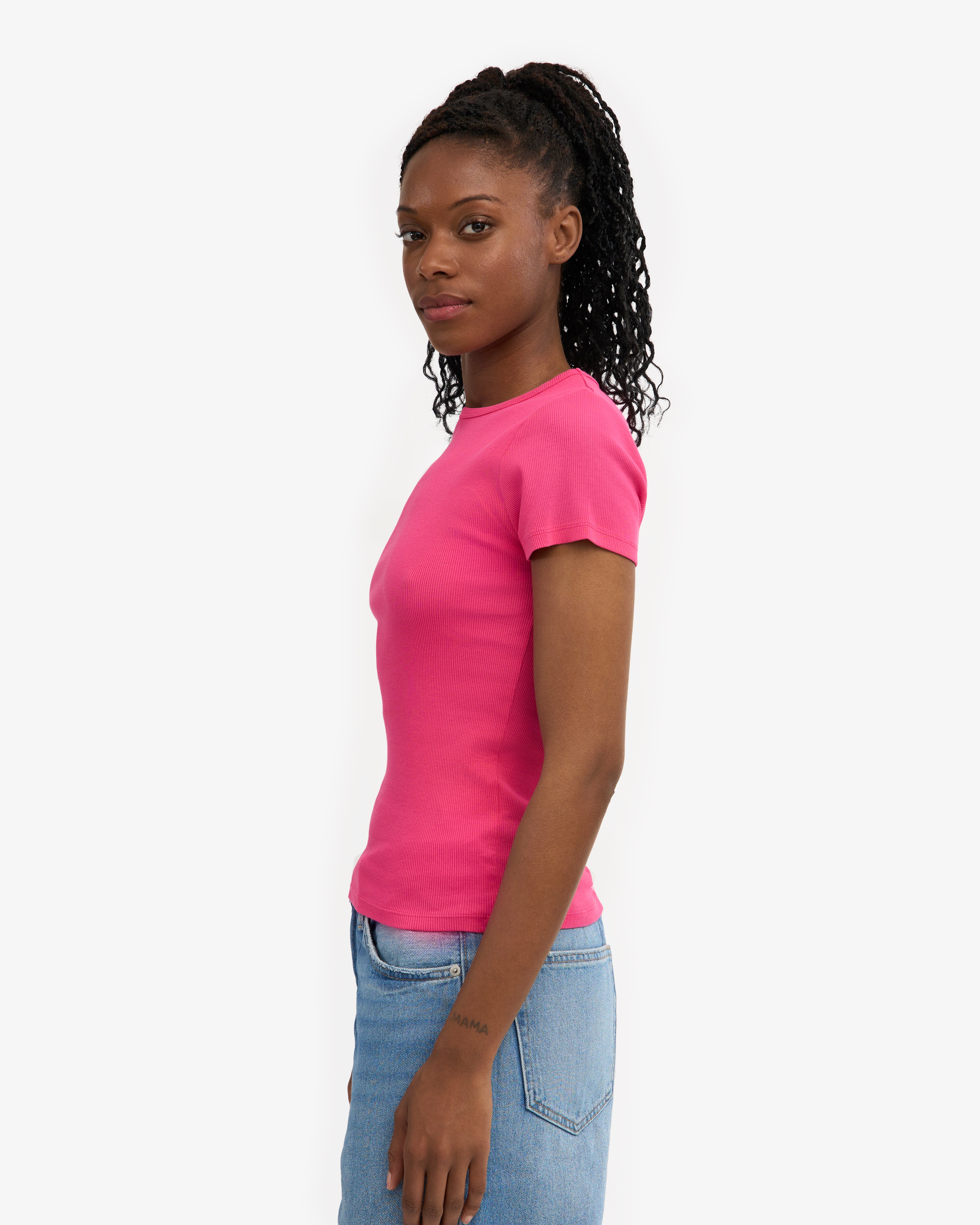 Organic Rib T-Shirt - Bubblegum Pink