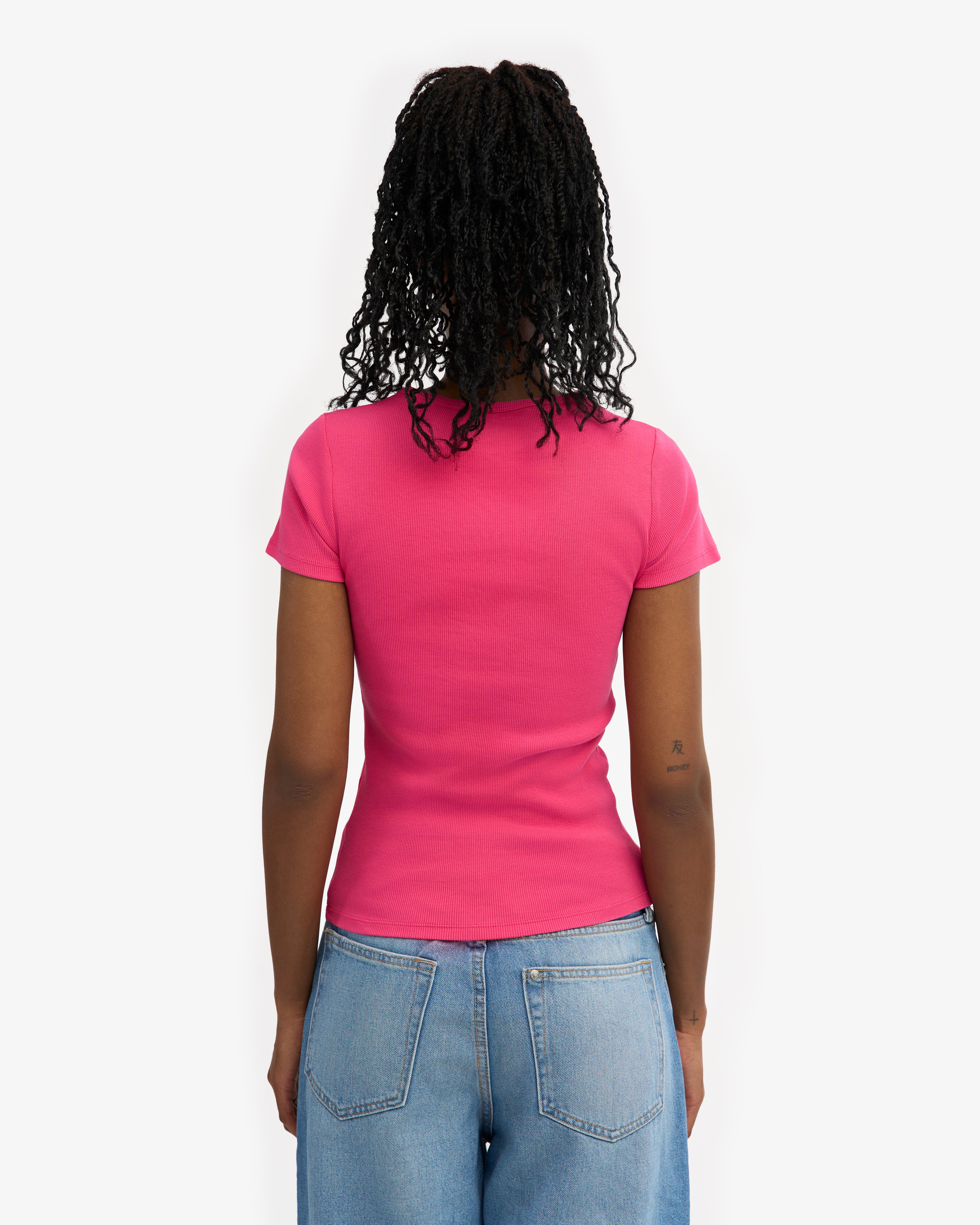 Organic Rib T-Shirt - Bubblegum Pink