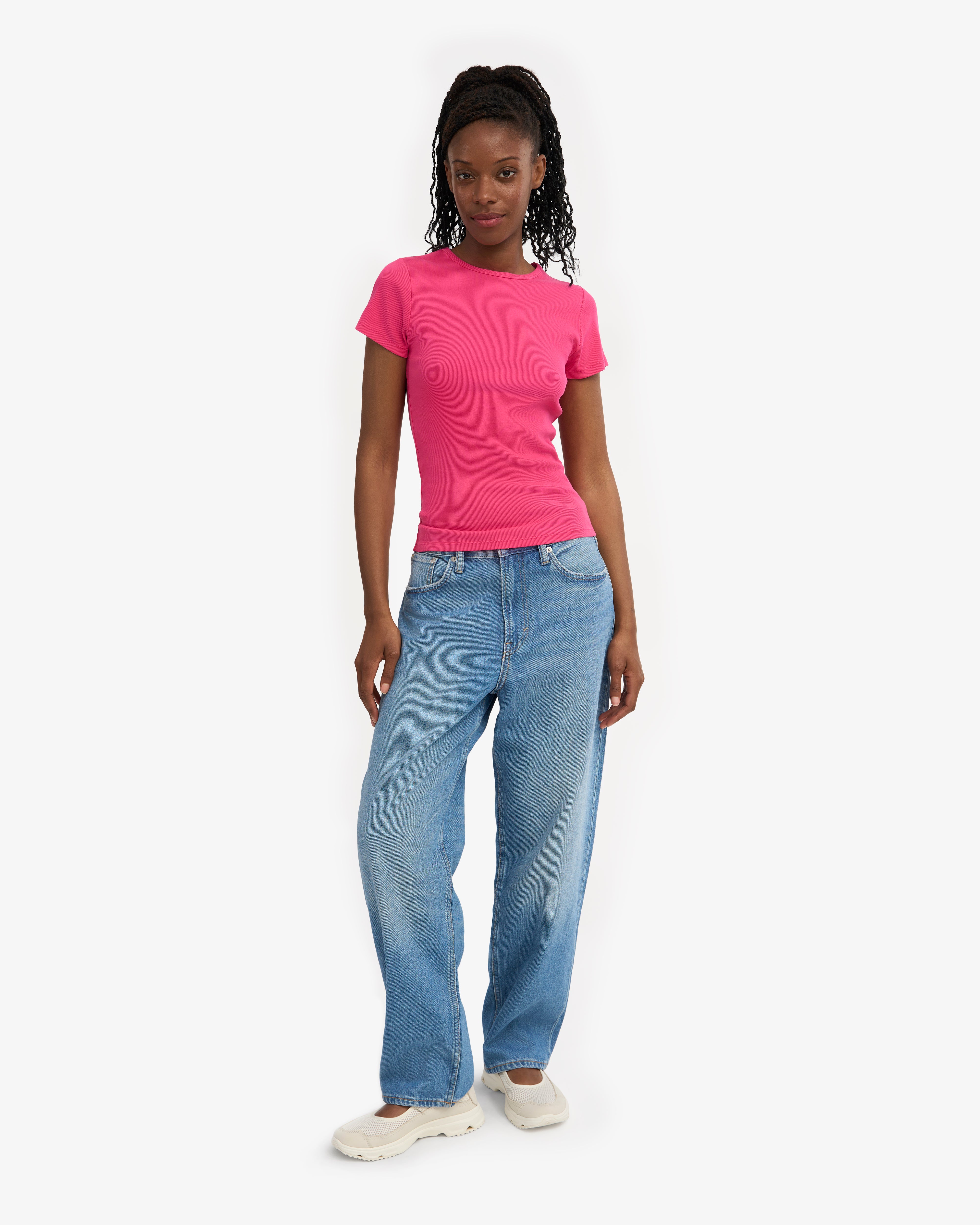 Organic Rib T-Shirt - Bubblegum Pink