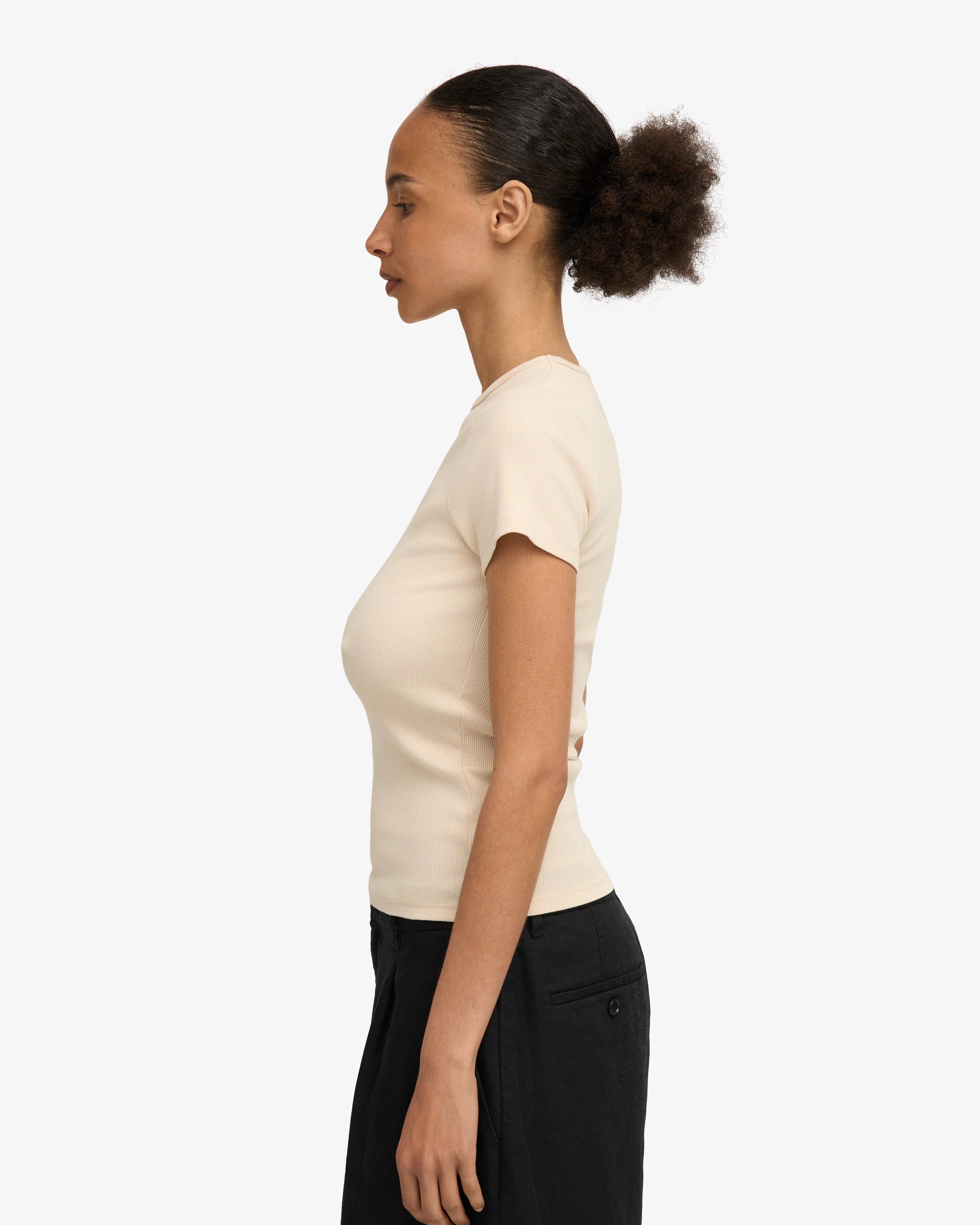 Organic Rib T-Shirt - Ivory White