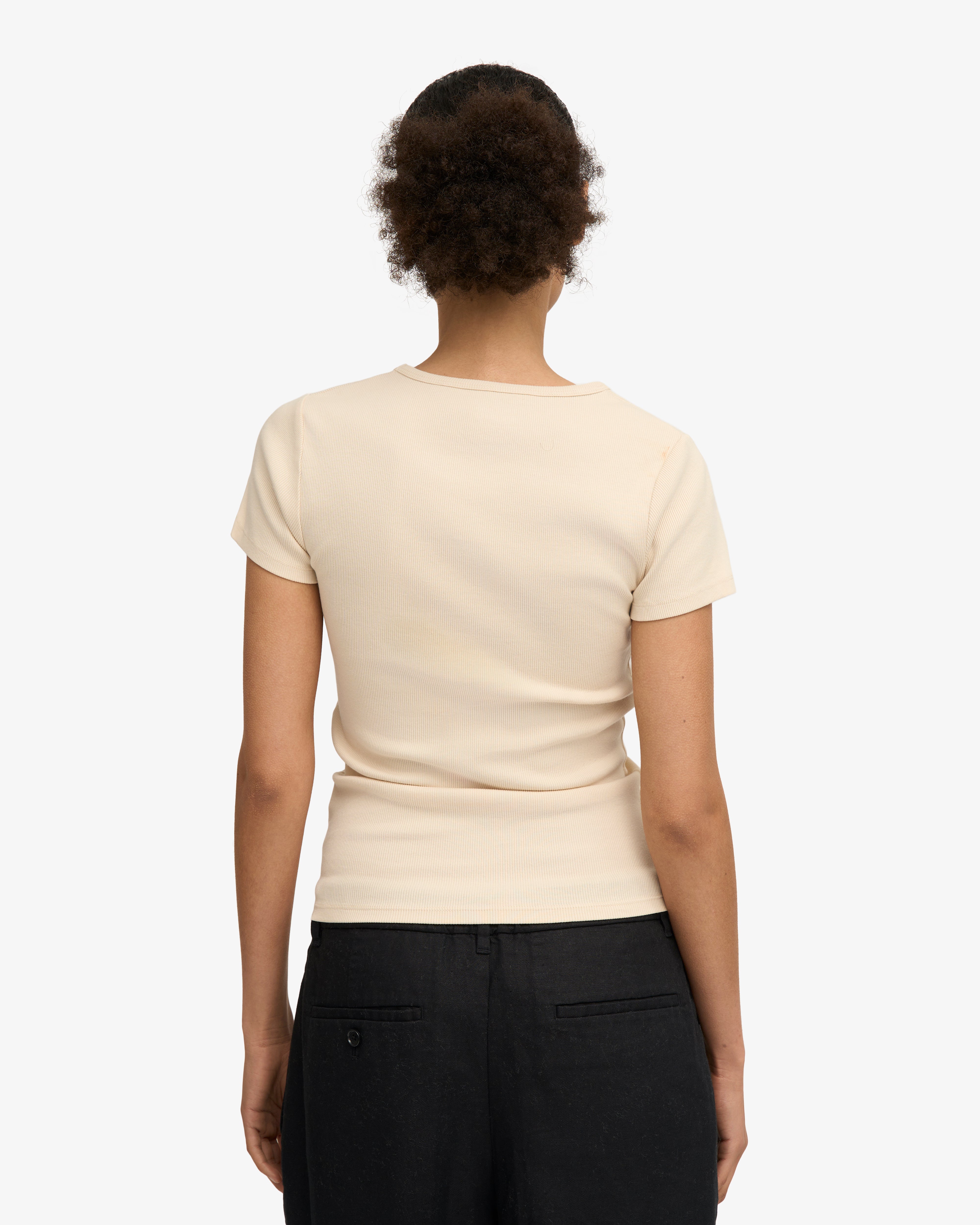 Organic Rib T-Shirt - Ivory White