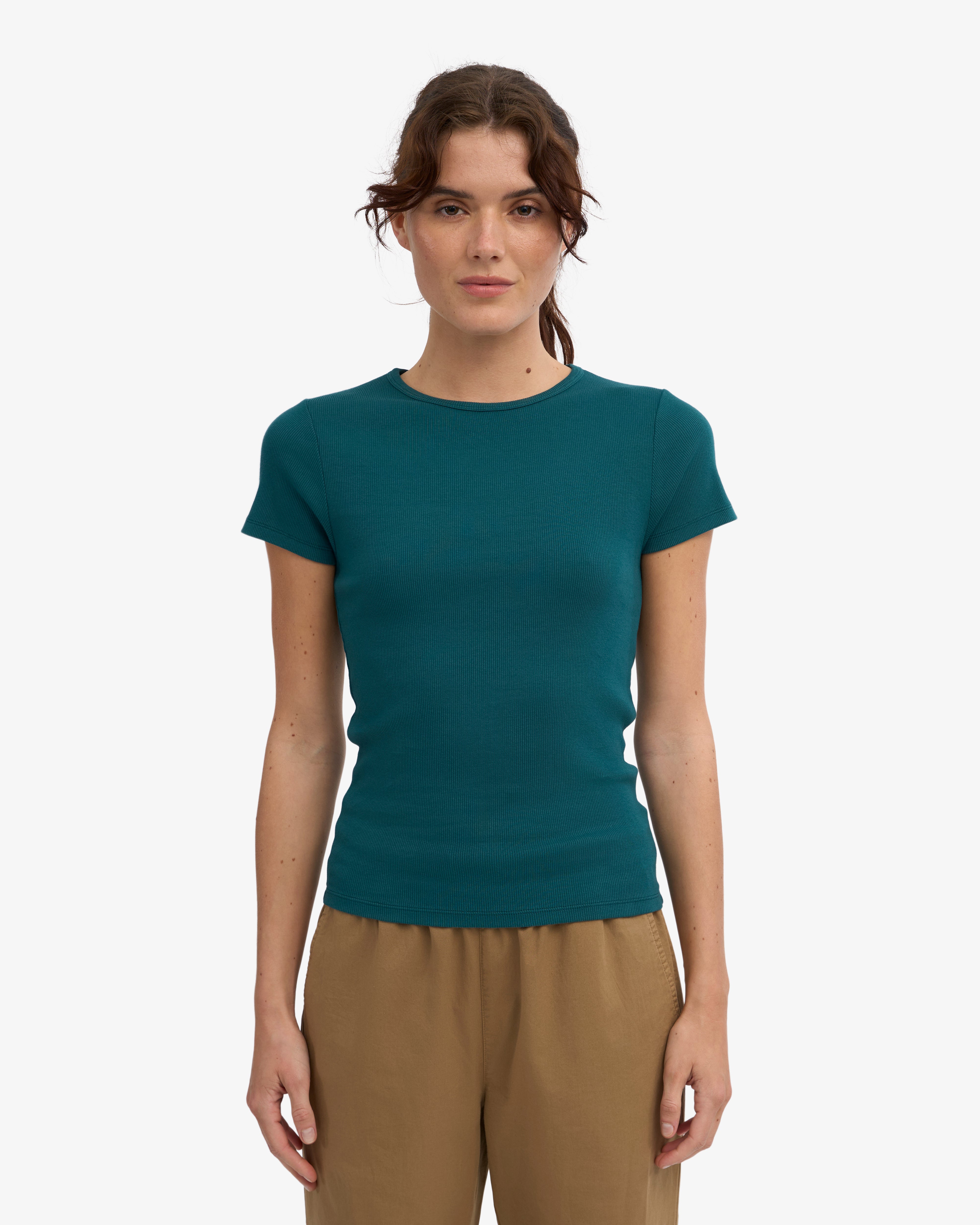 Organic Rib T-Shirt - Ocean Green