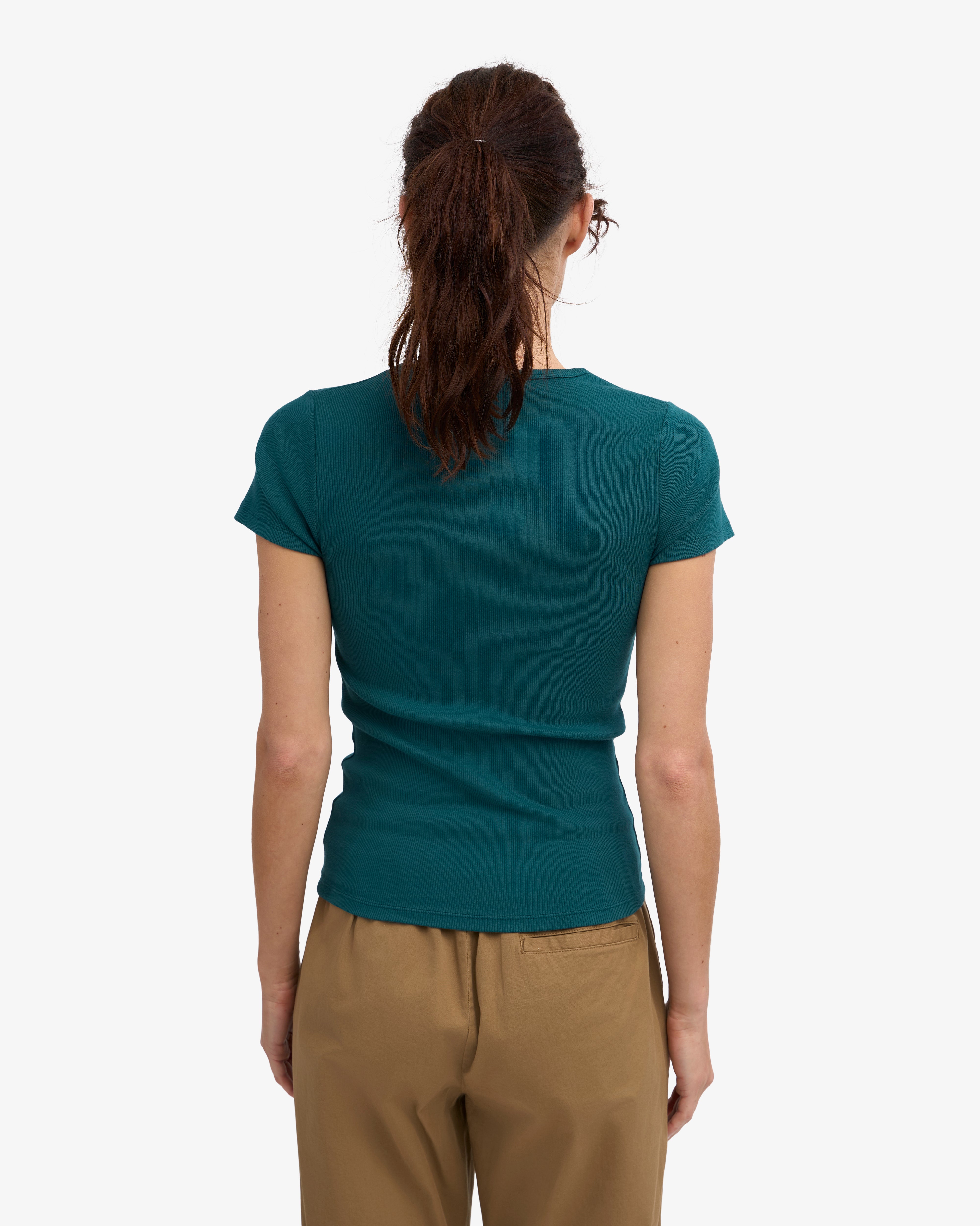 Organic Rib T-Shirt - Ocean Green