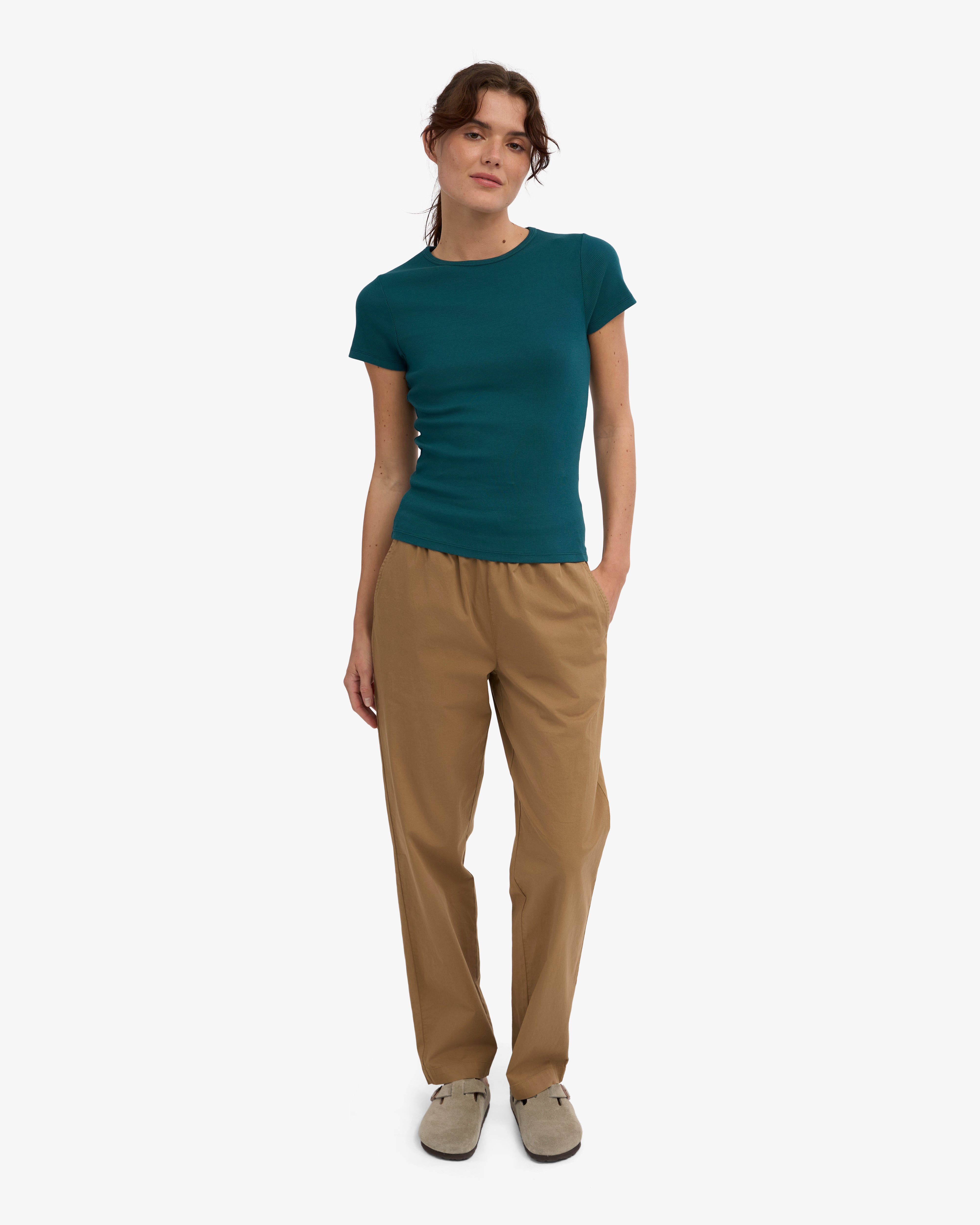 Organic Rib T-Shirt - Ocean Green