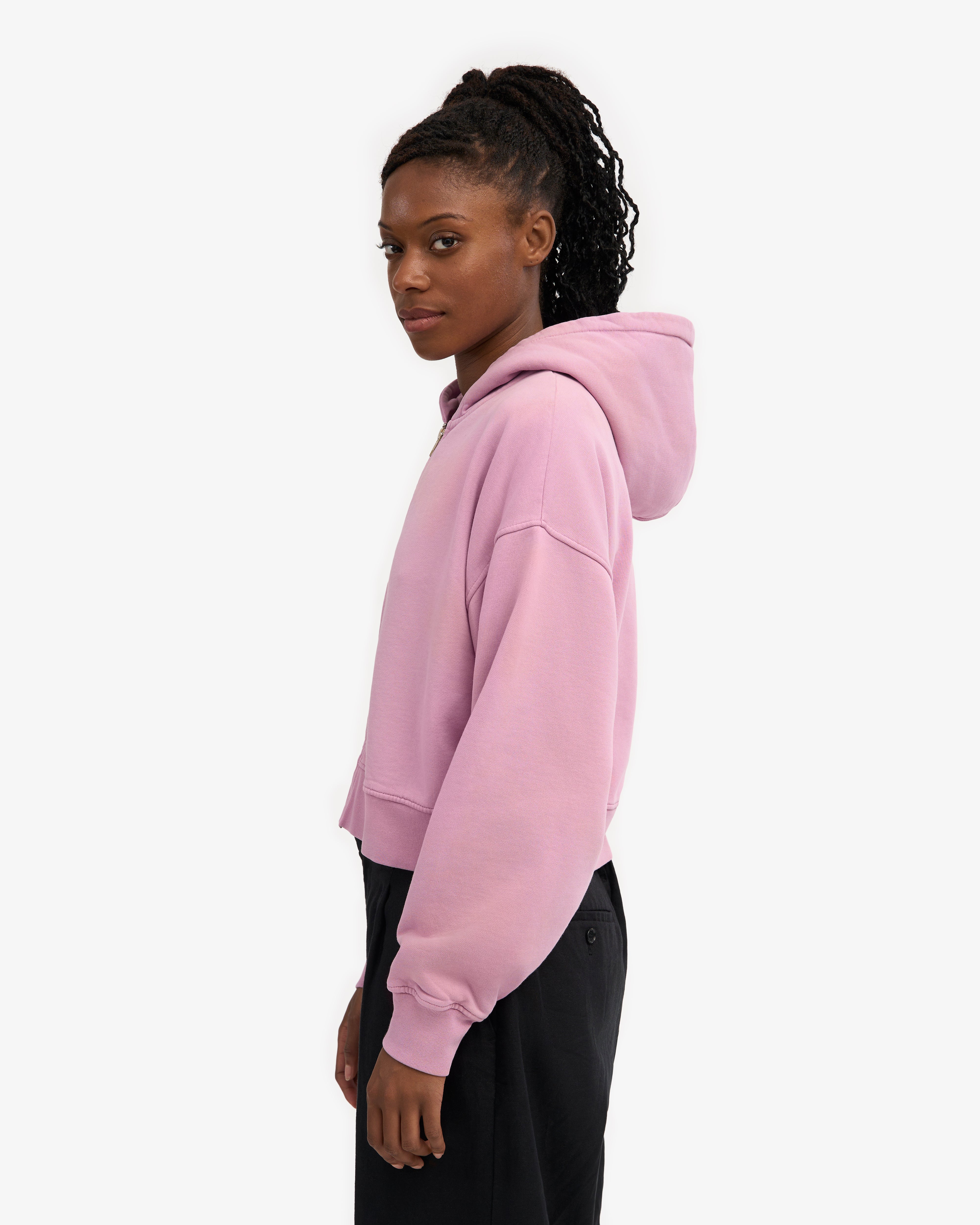 Organic Crop Zip Hood - Cherry Blossom