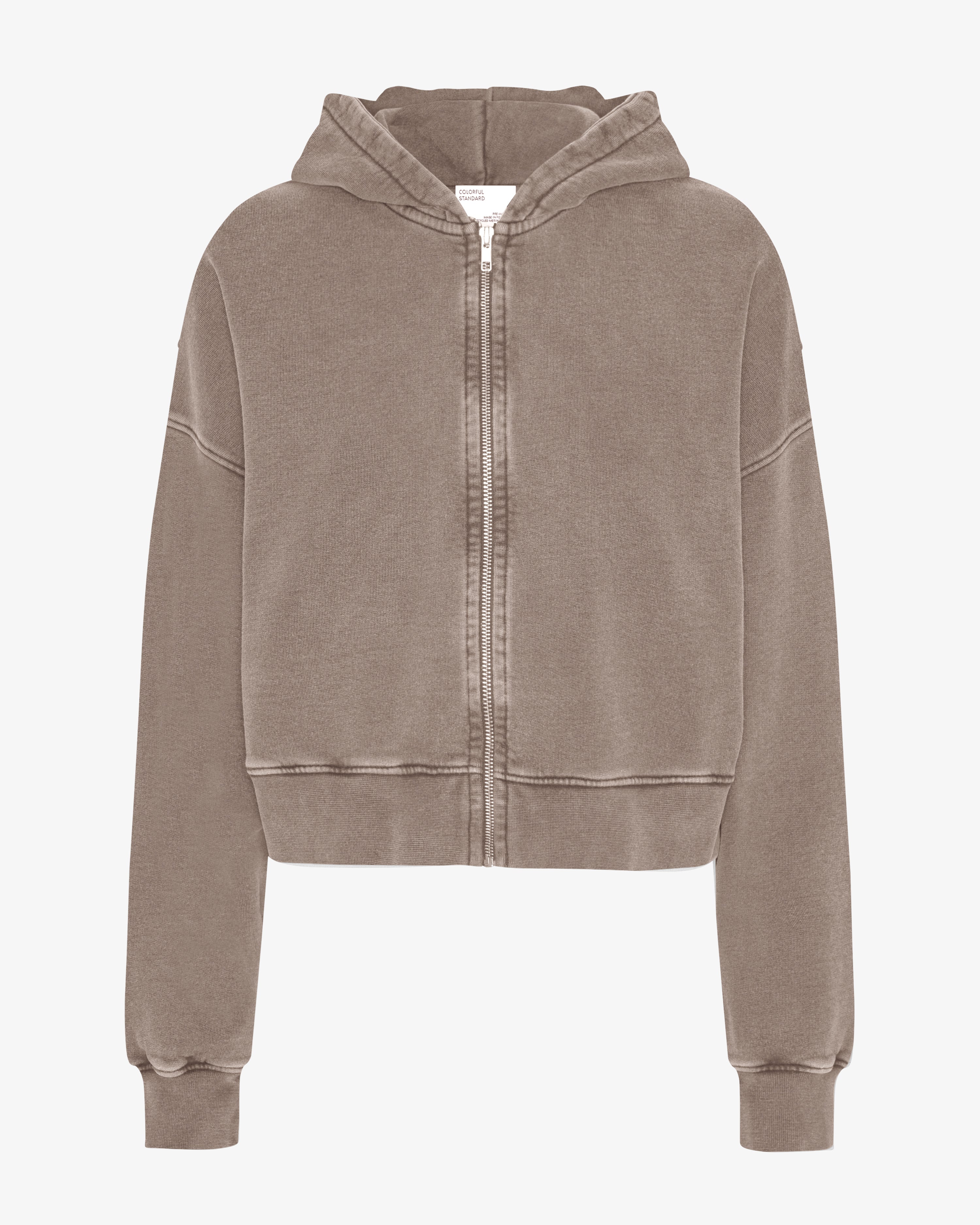 Organic Crop Zip Hood - Faded Khaki