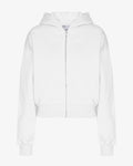Organic Crop Zip Hood - Optical White