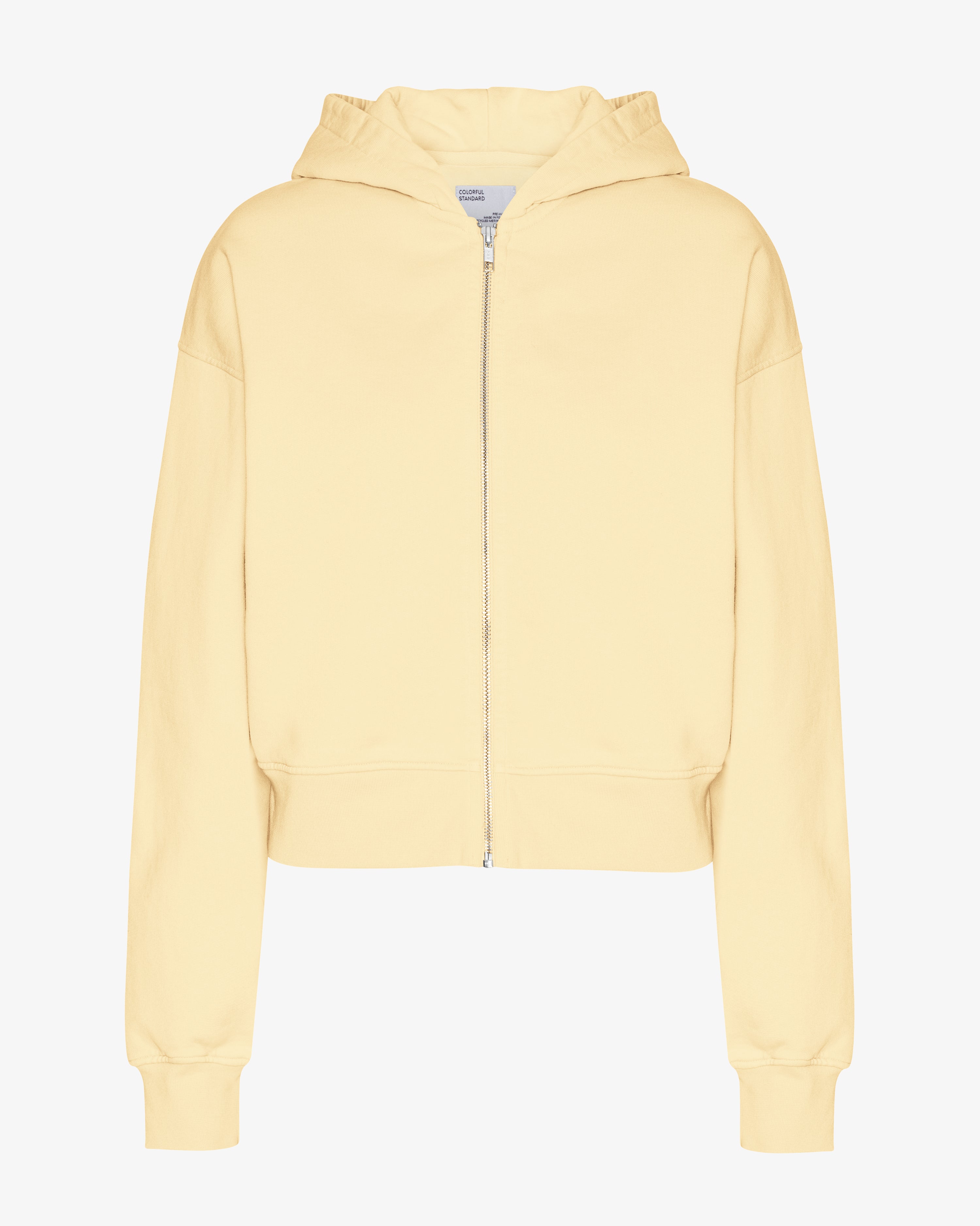 Organic Crop Zip Hood - Soft Yellow