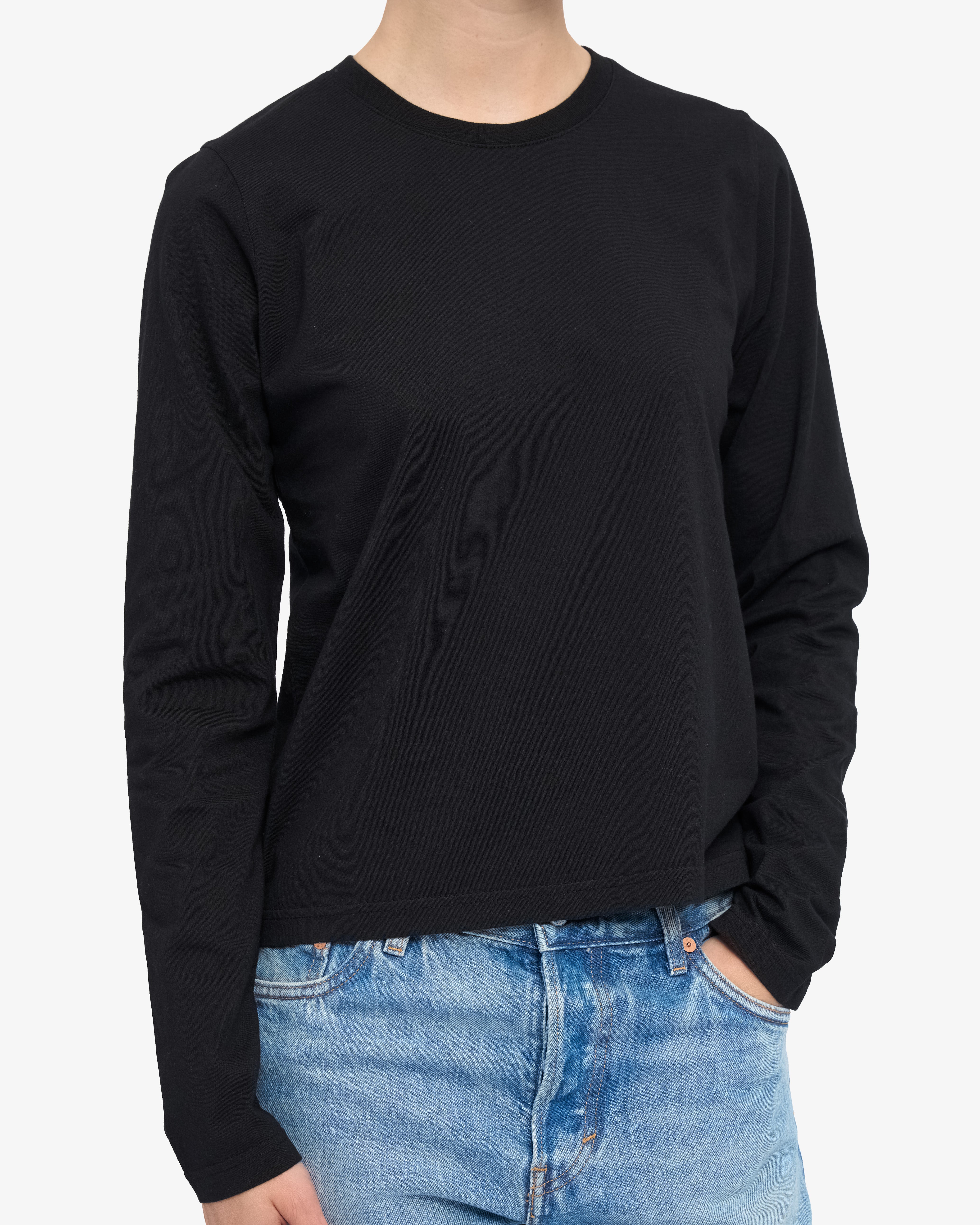 Women Organic LS T-Shirt - Deep Black