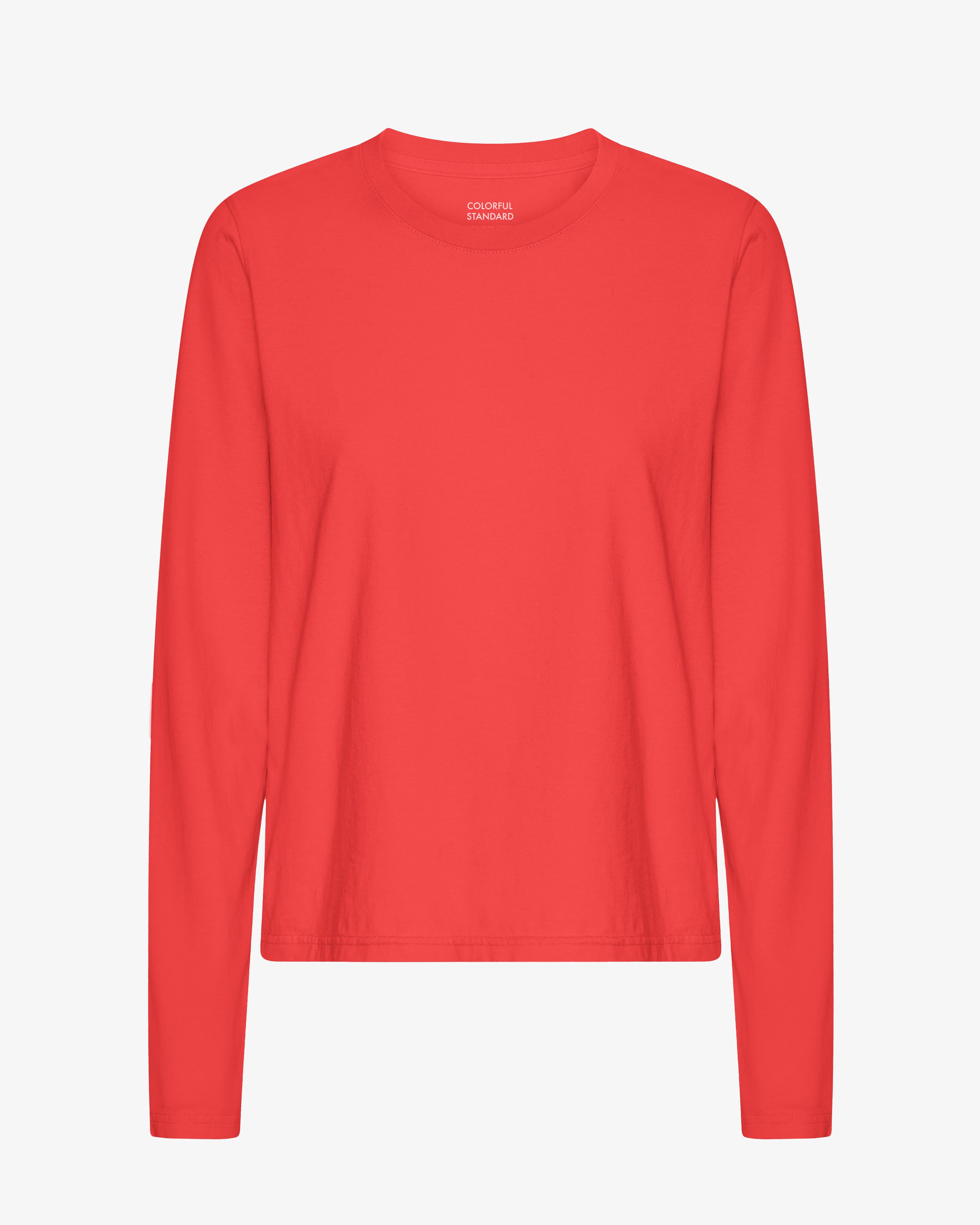 Women Organic LS T-Shirt - Red Tangerine