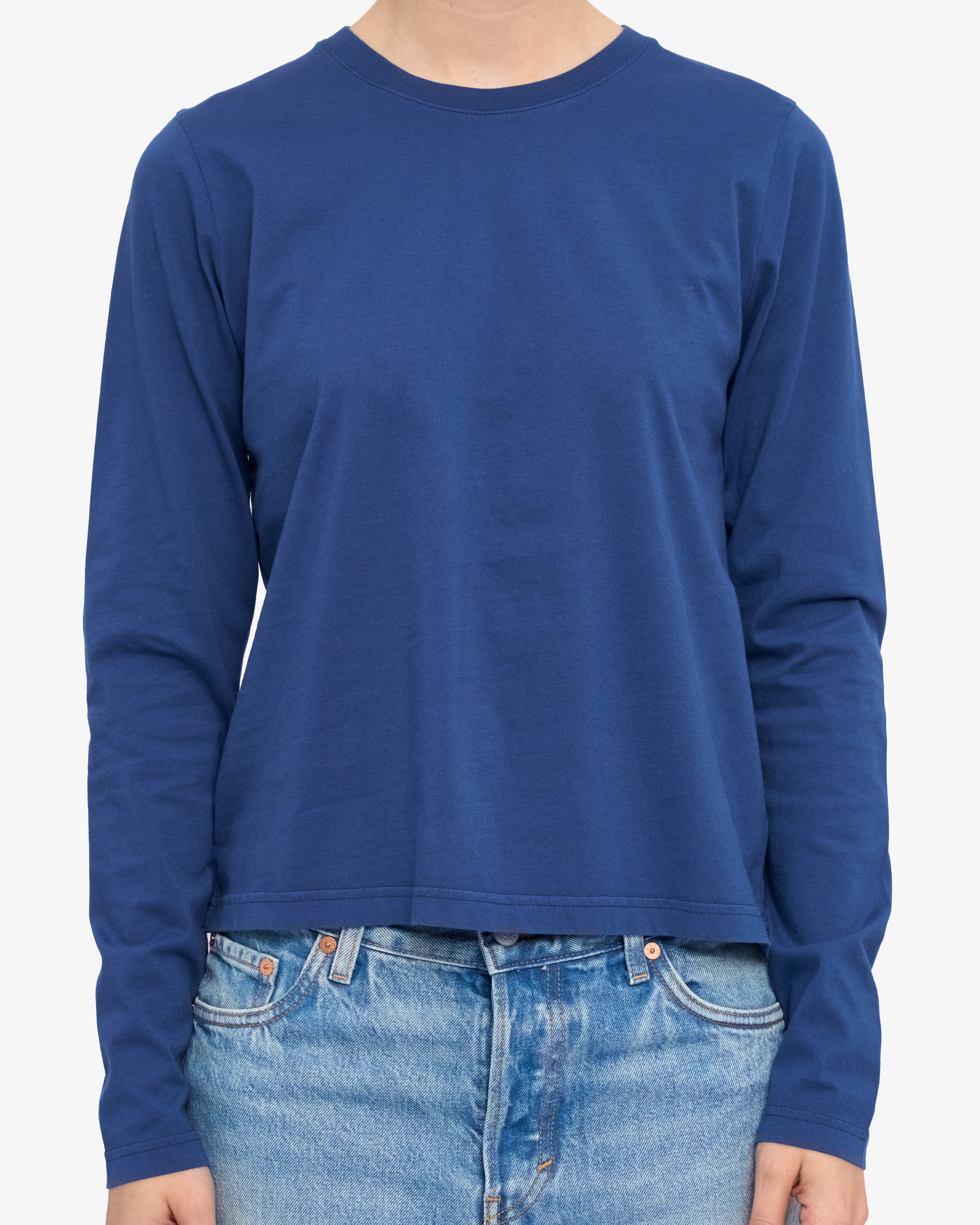 Women Organic LS T-Shirt - Marine Blue