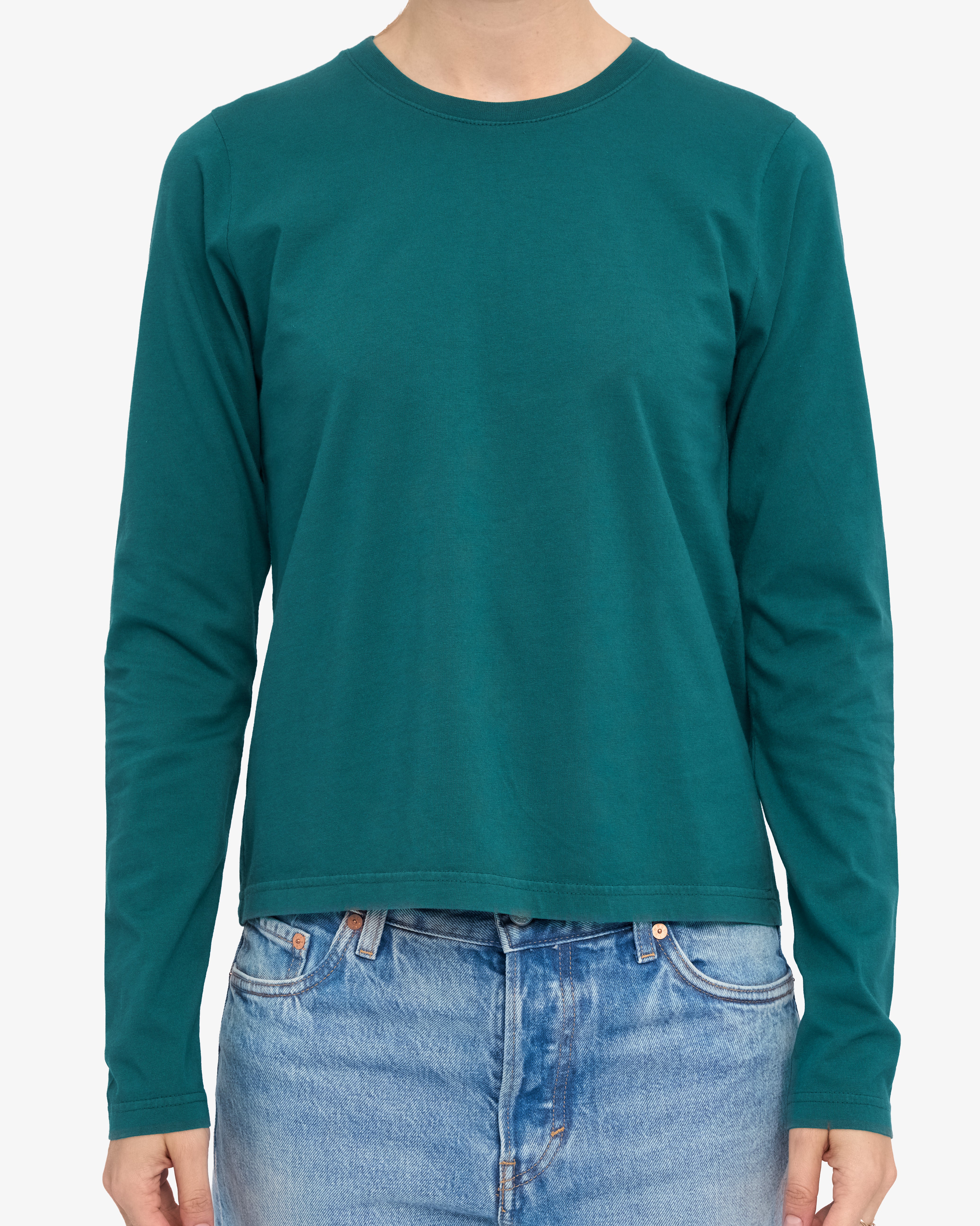 Women Organic LS T-Shirt - Ocean Green