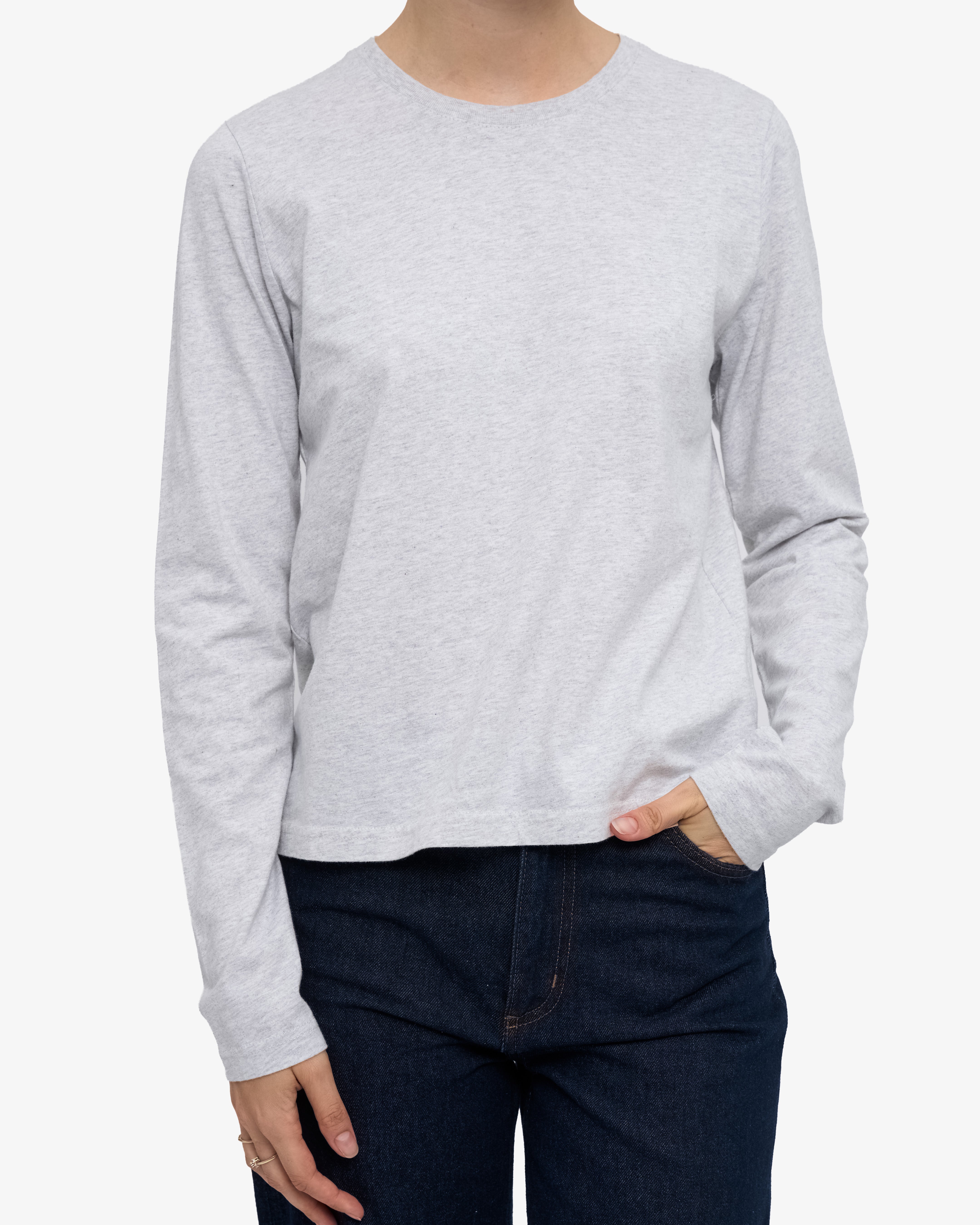 Women Organic LS T-Shirt - Snow Melange