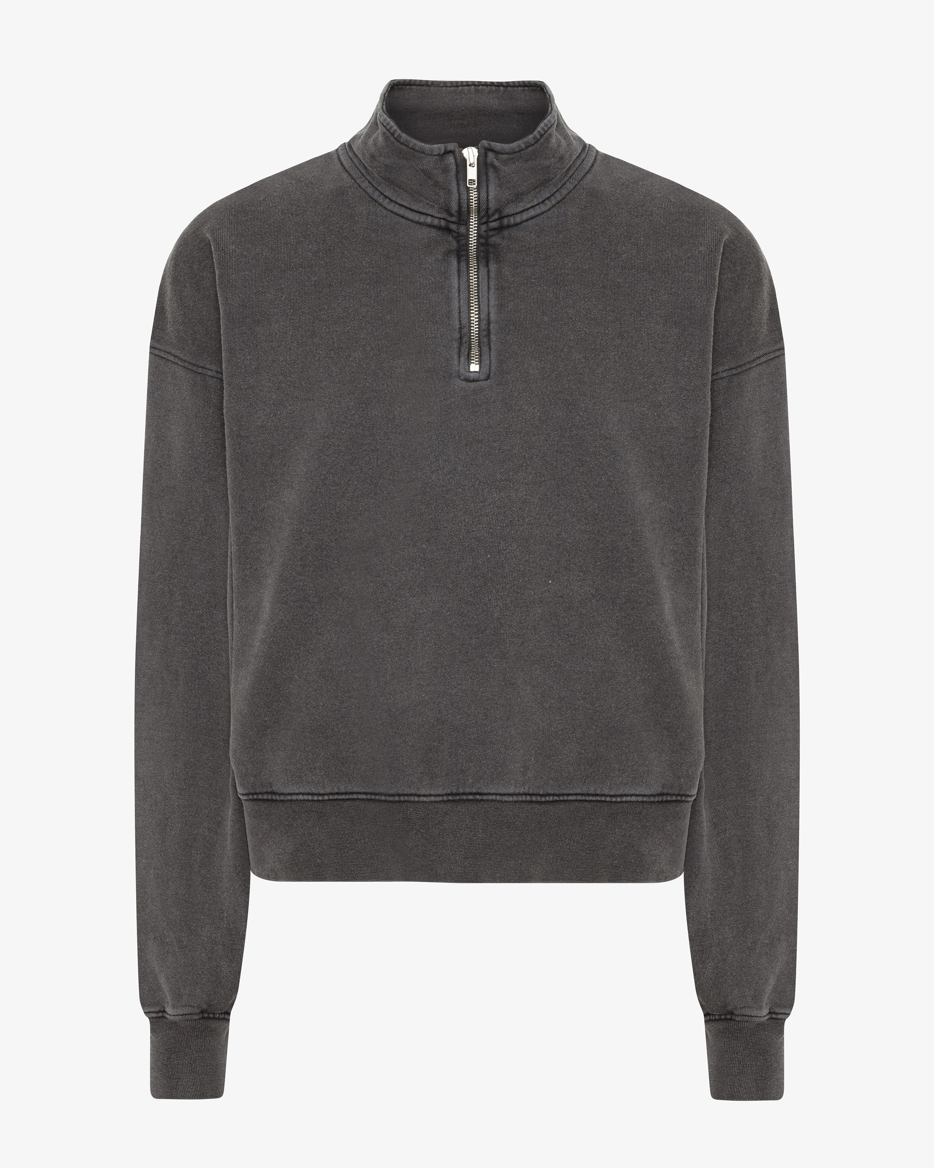 Women Organic Quarter Zip - Faded Black