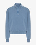 Women Organic Quarter Zip - Faded Indigo