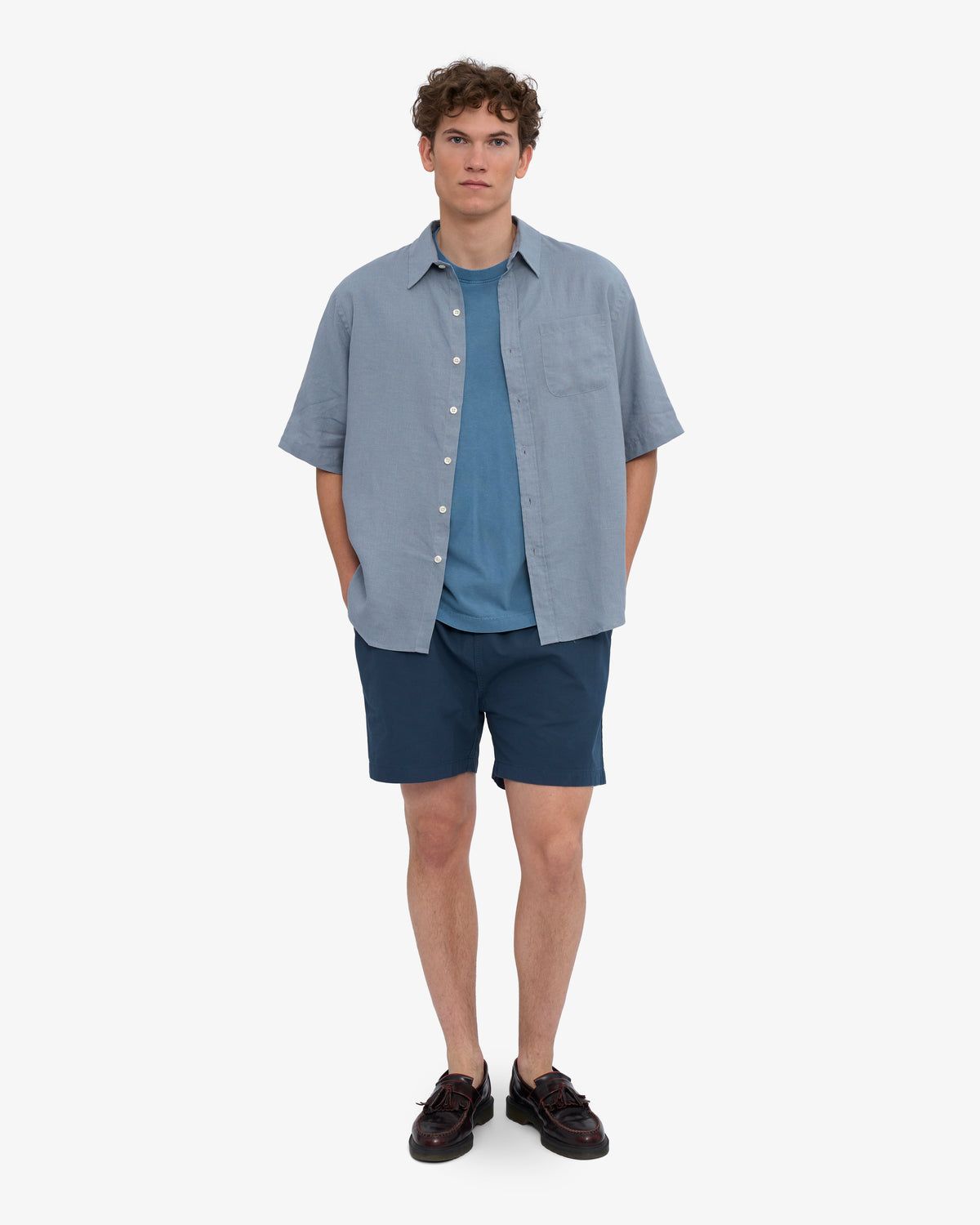 Organic Twill Shorts - Petrol Blue