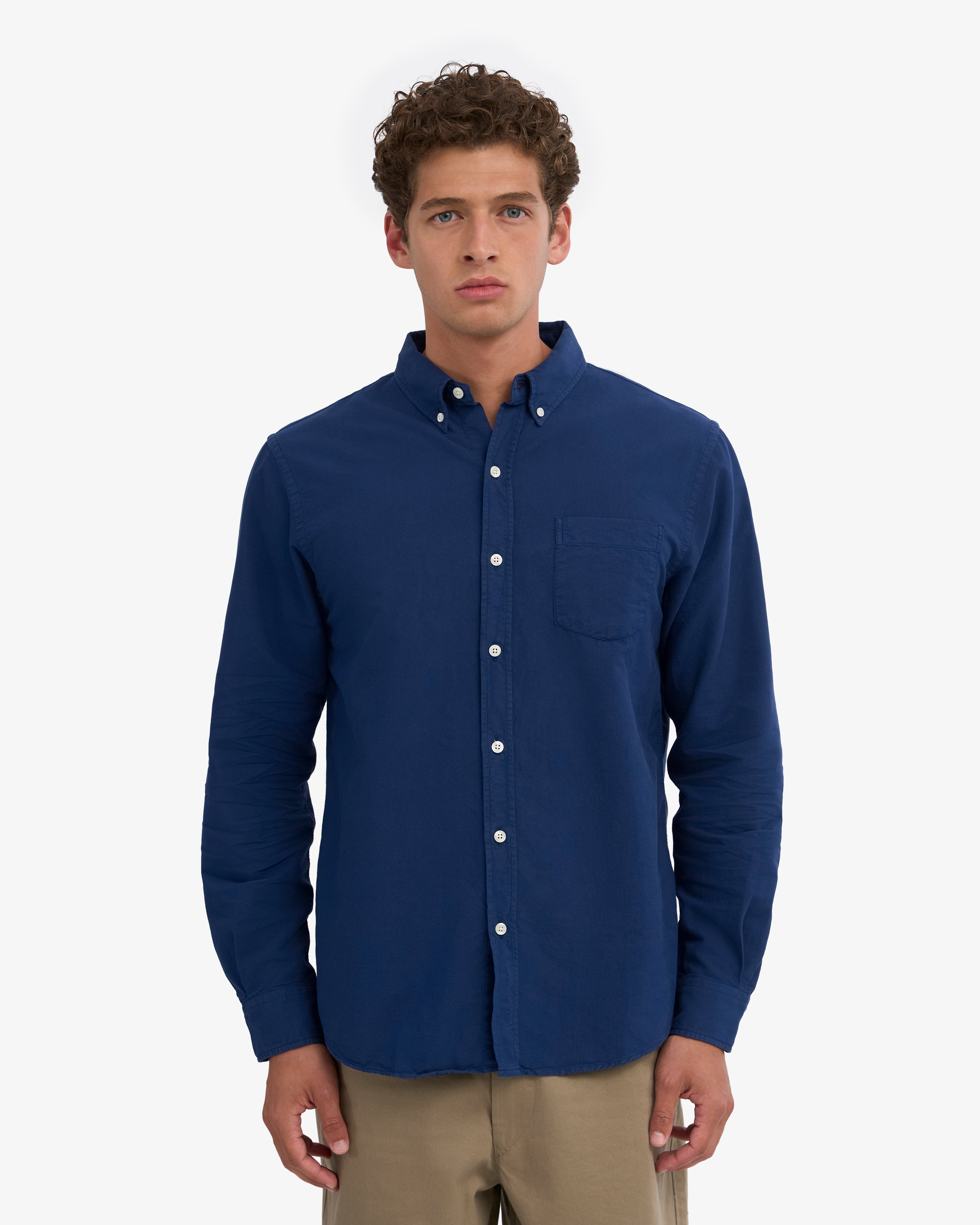 Organic Button Down Shirt - Marine Blue