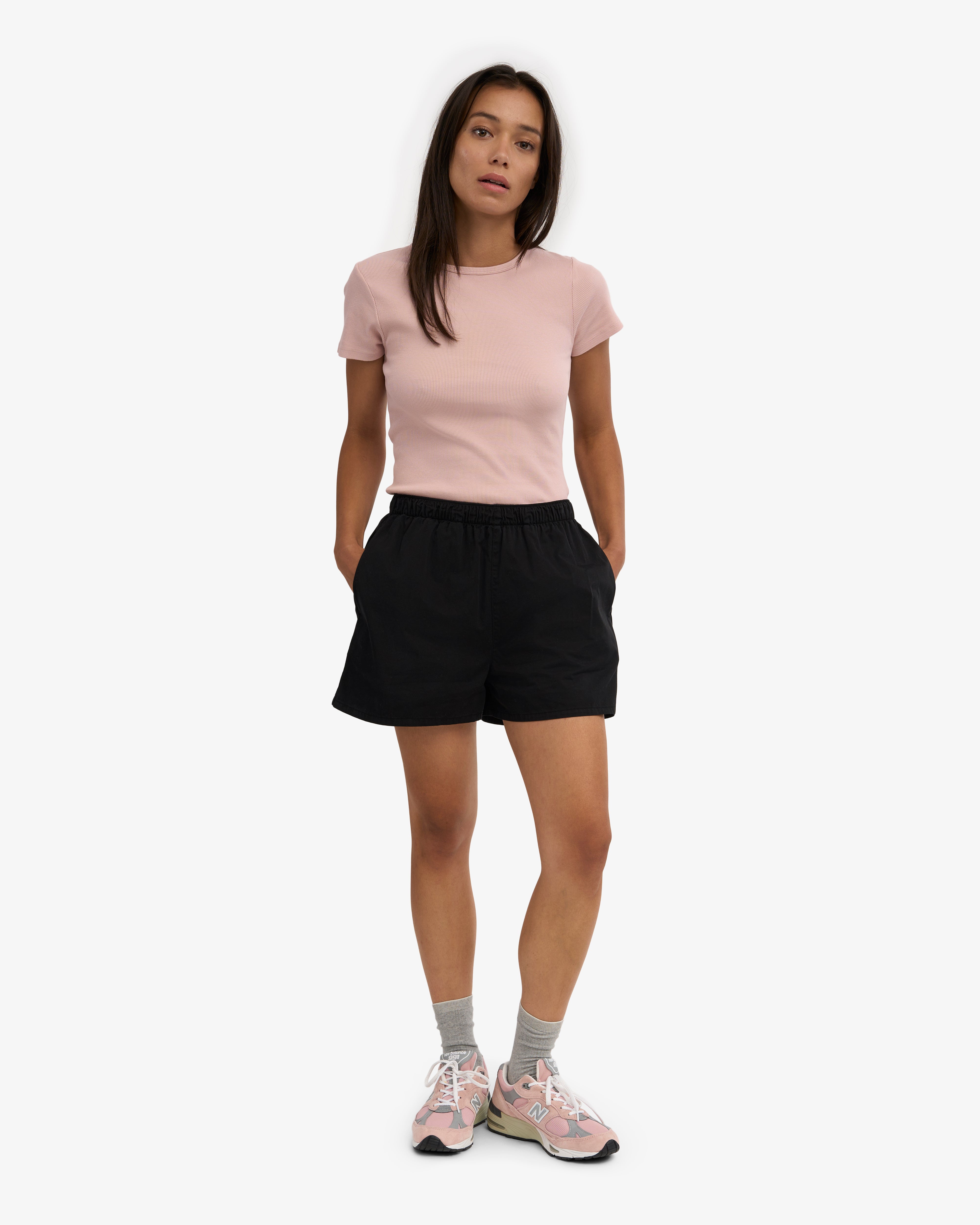Women Organic Twill Shorts - Deep Black