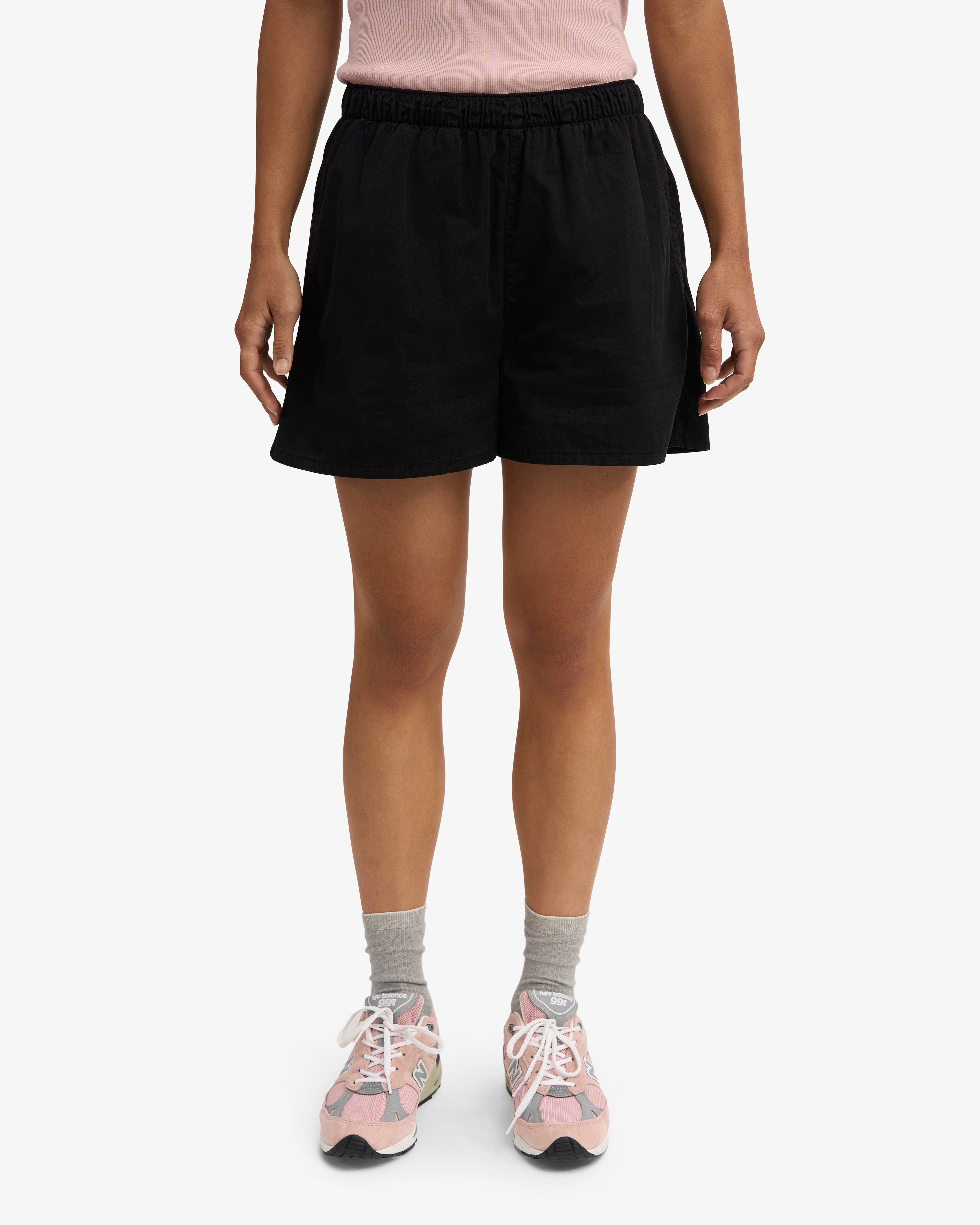 Women Organic Twill Shorts - Deep Black & Optical White (2-Pack)