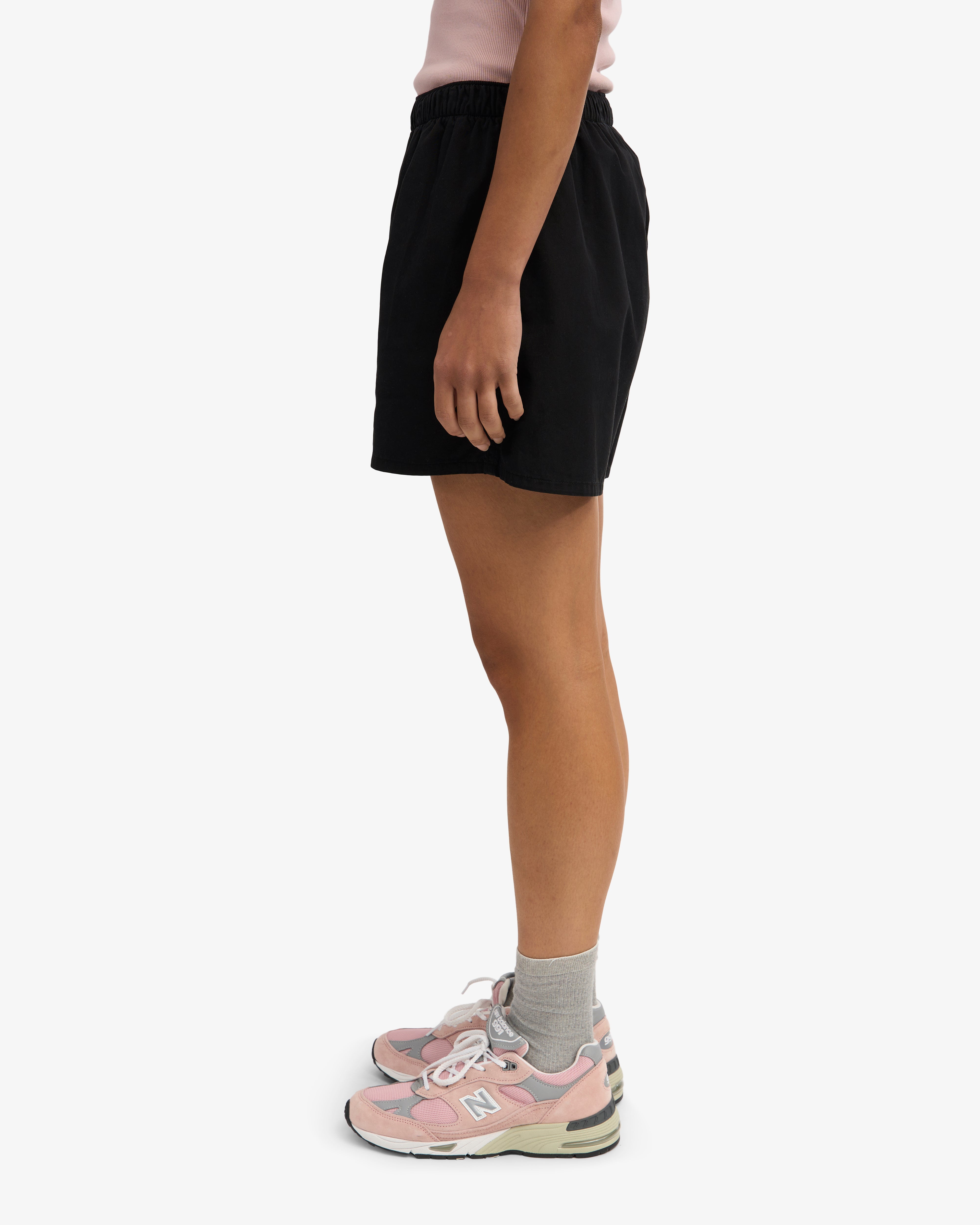 Women Organic Twill Shorts - Deep Black & Optical White (2-Pack)