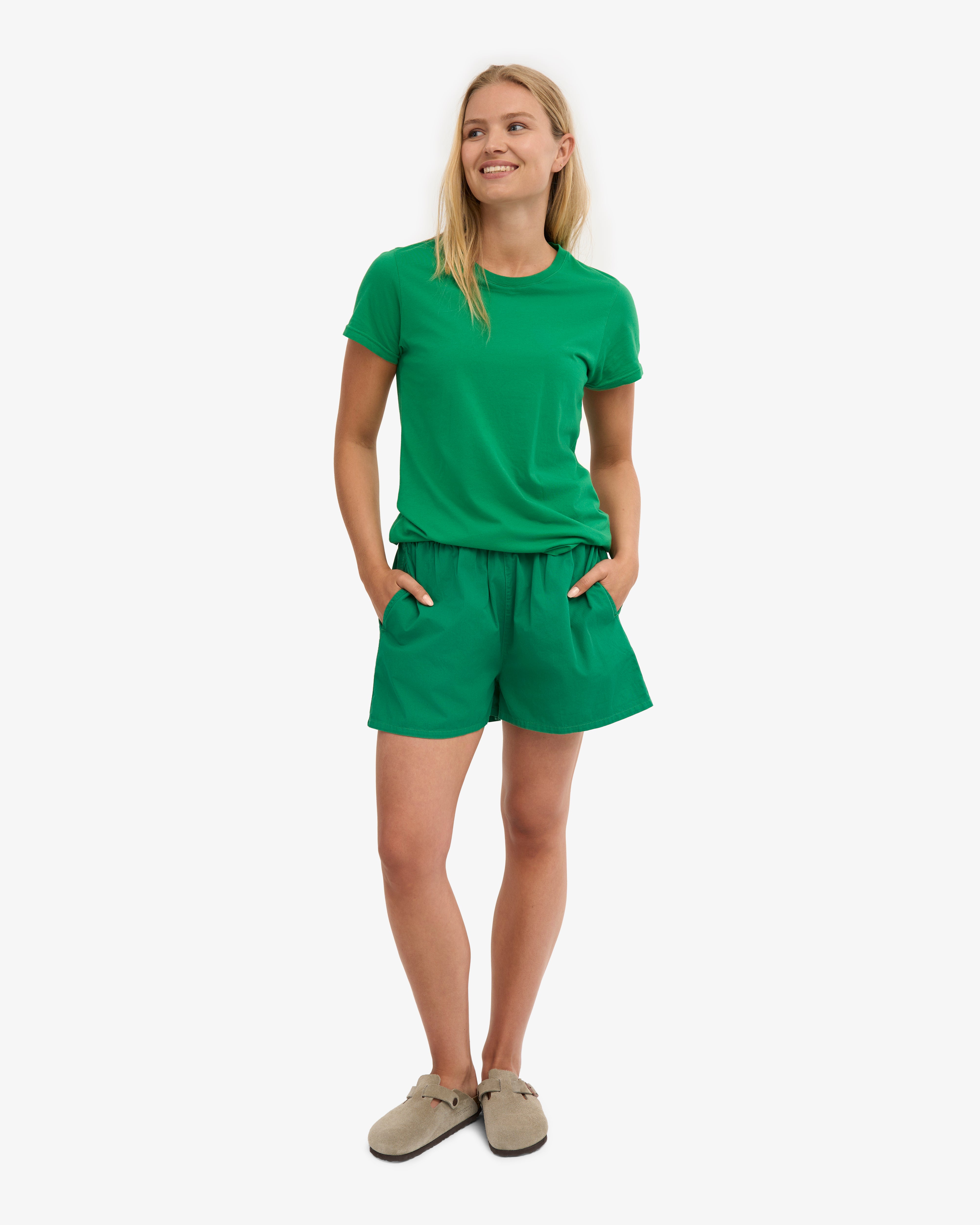 Women Organic Twill Shorts - Kelly Green