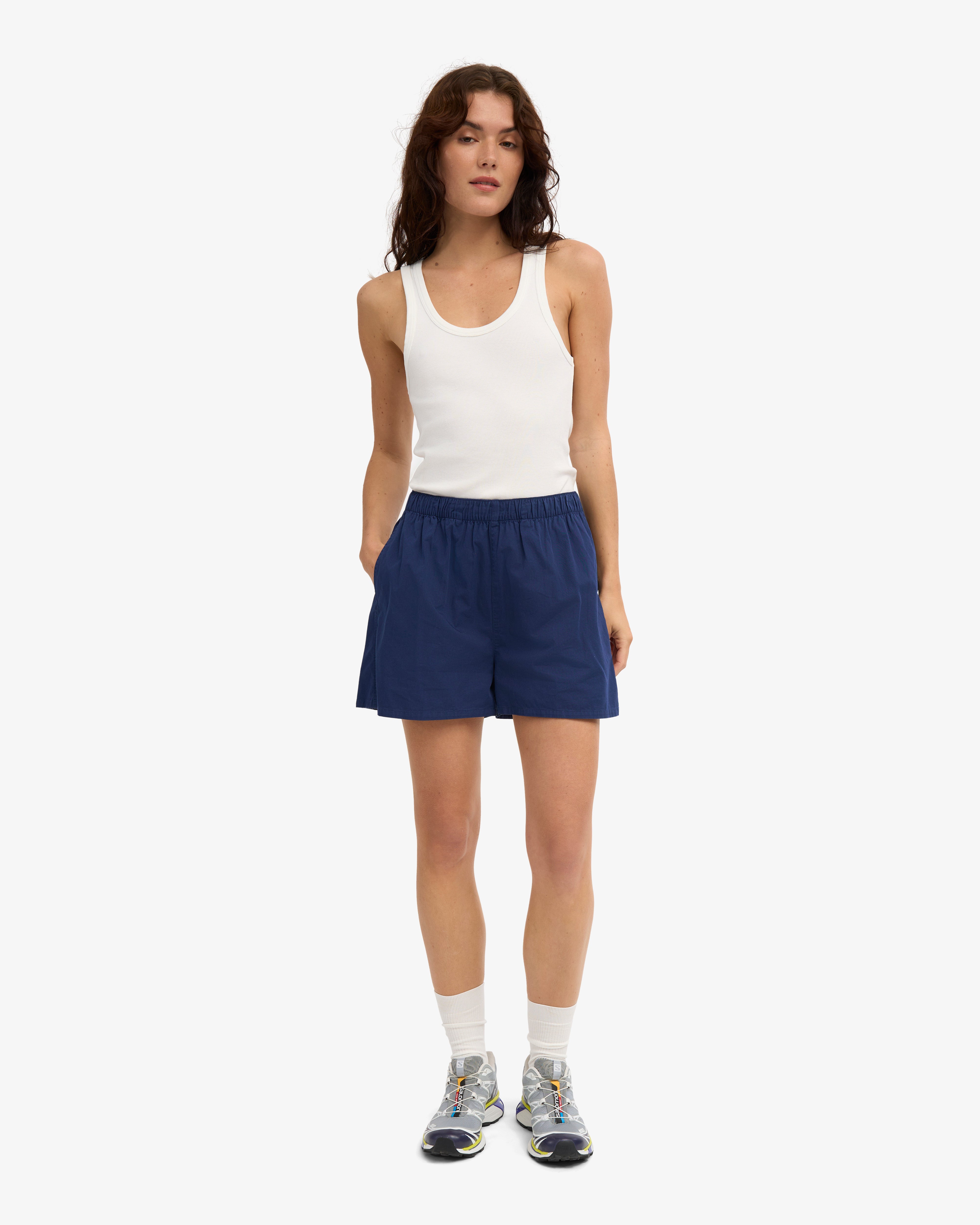 Women Organic Twill Shorts - Marine Blue