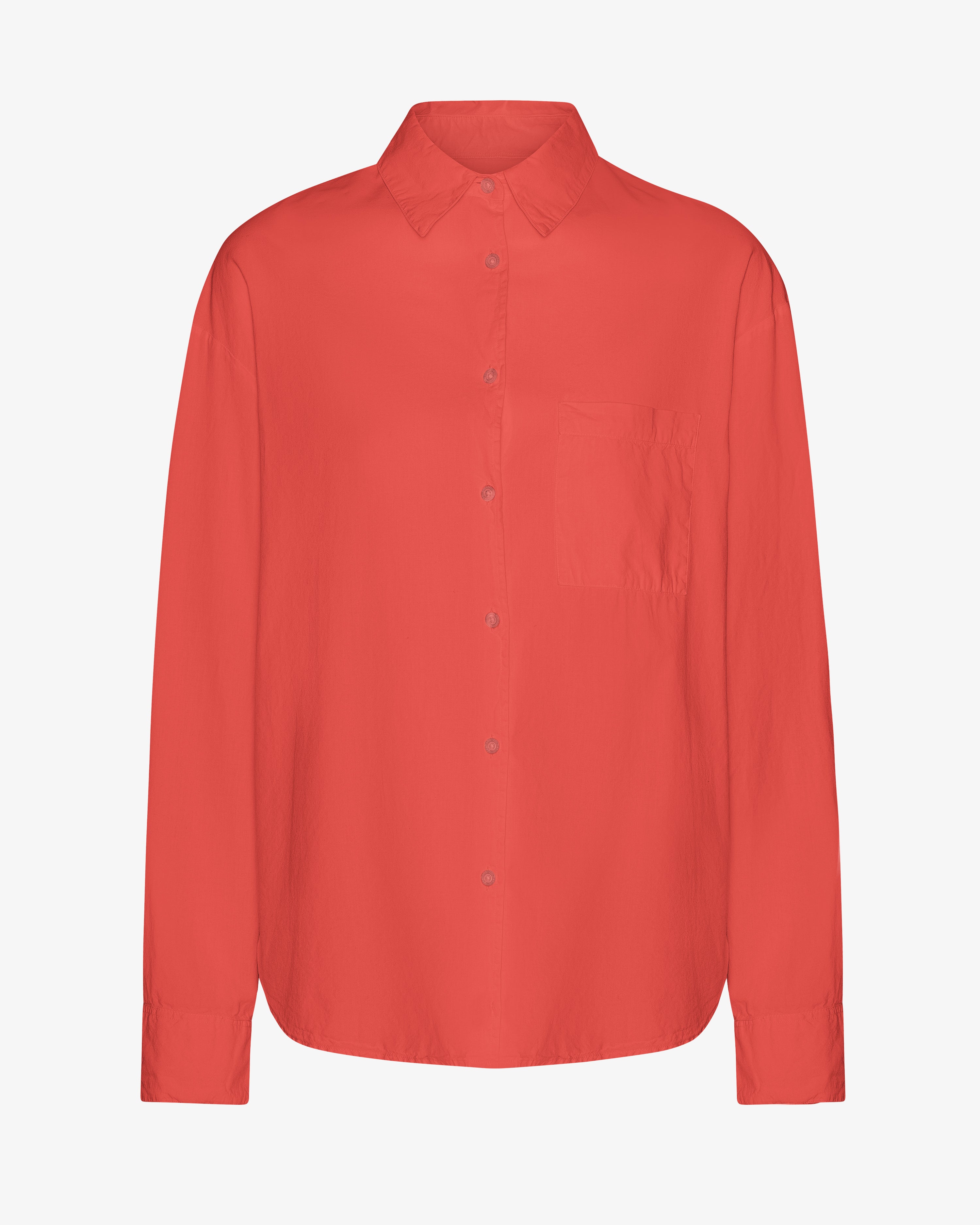 Organic Oversized Shirt - Red Tangerine
