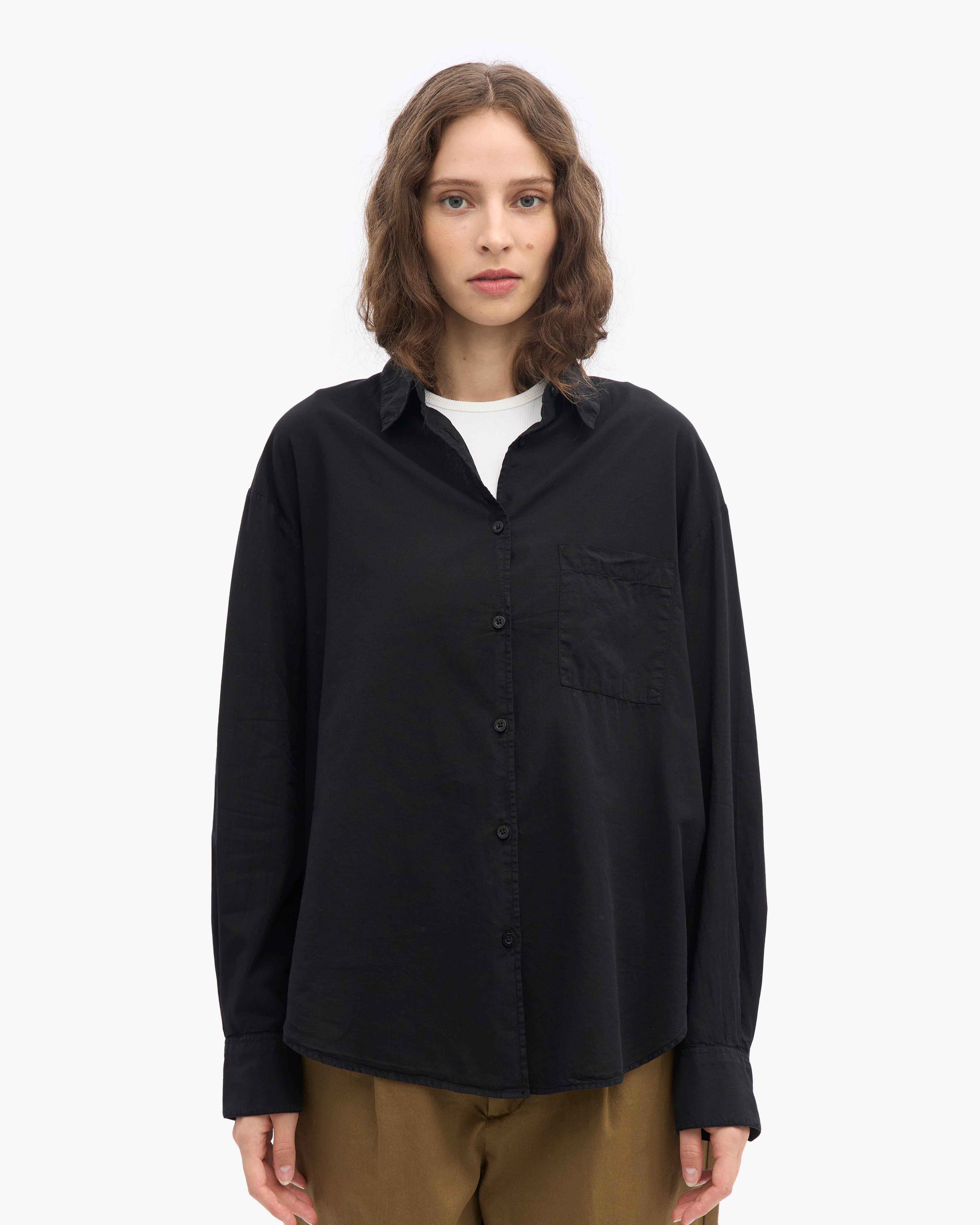 Organic Oversized Shirt - Deep Black