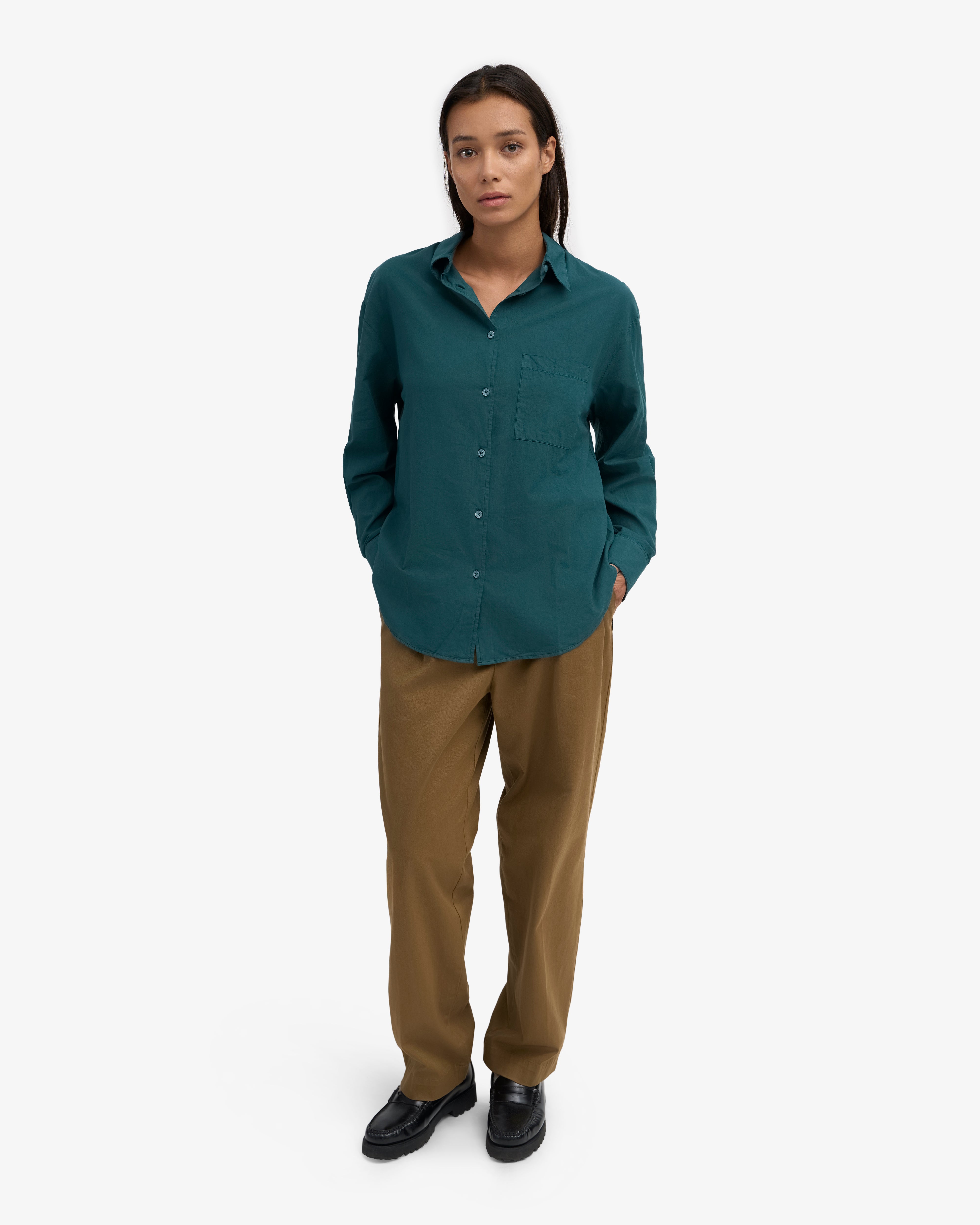 Organic Oversized Shirt - Ocean Green