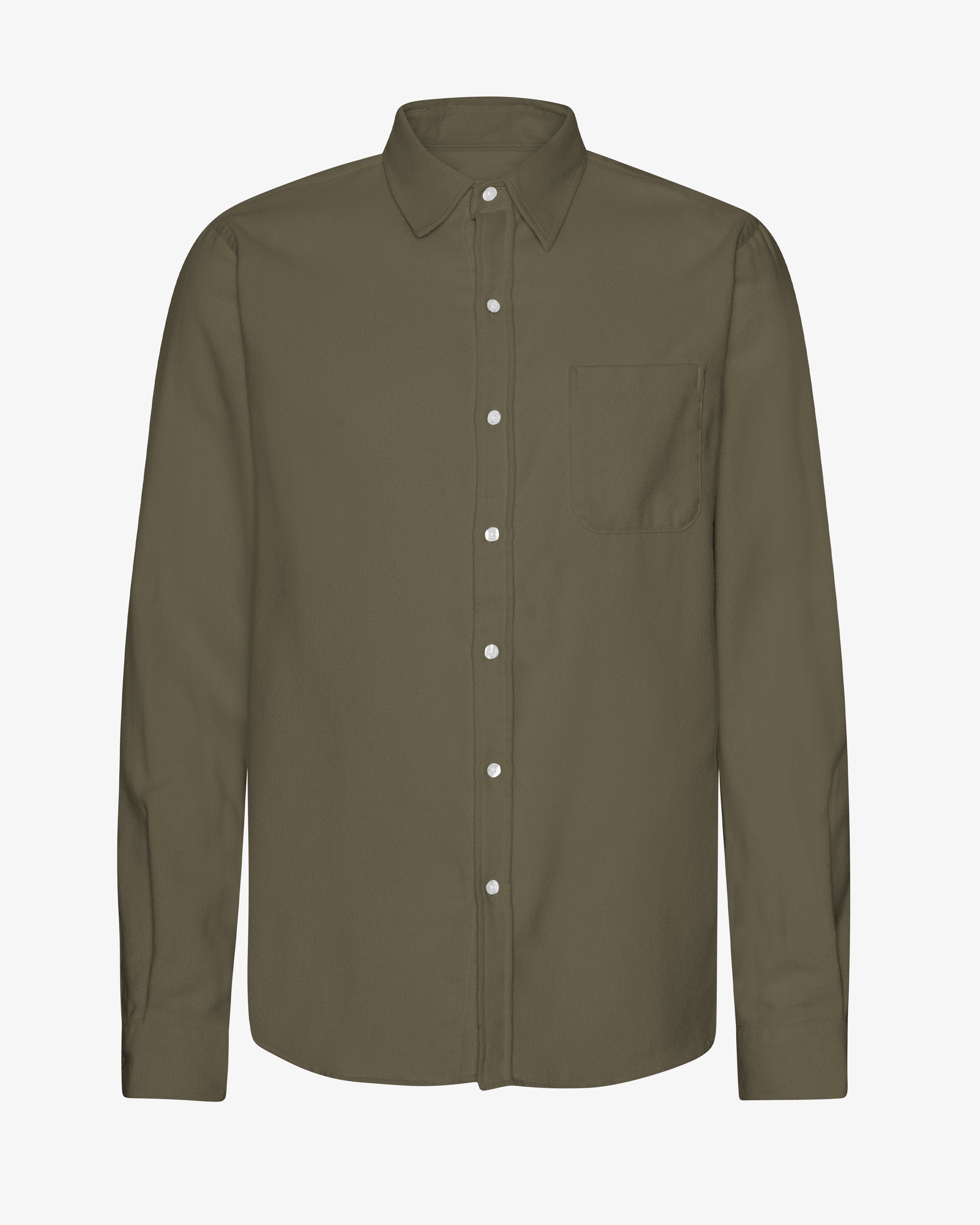 Organic Flannel Shirt - Dusty Olive