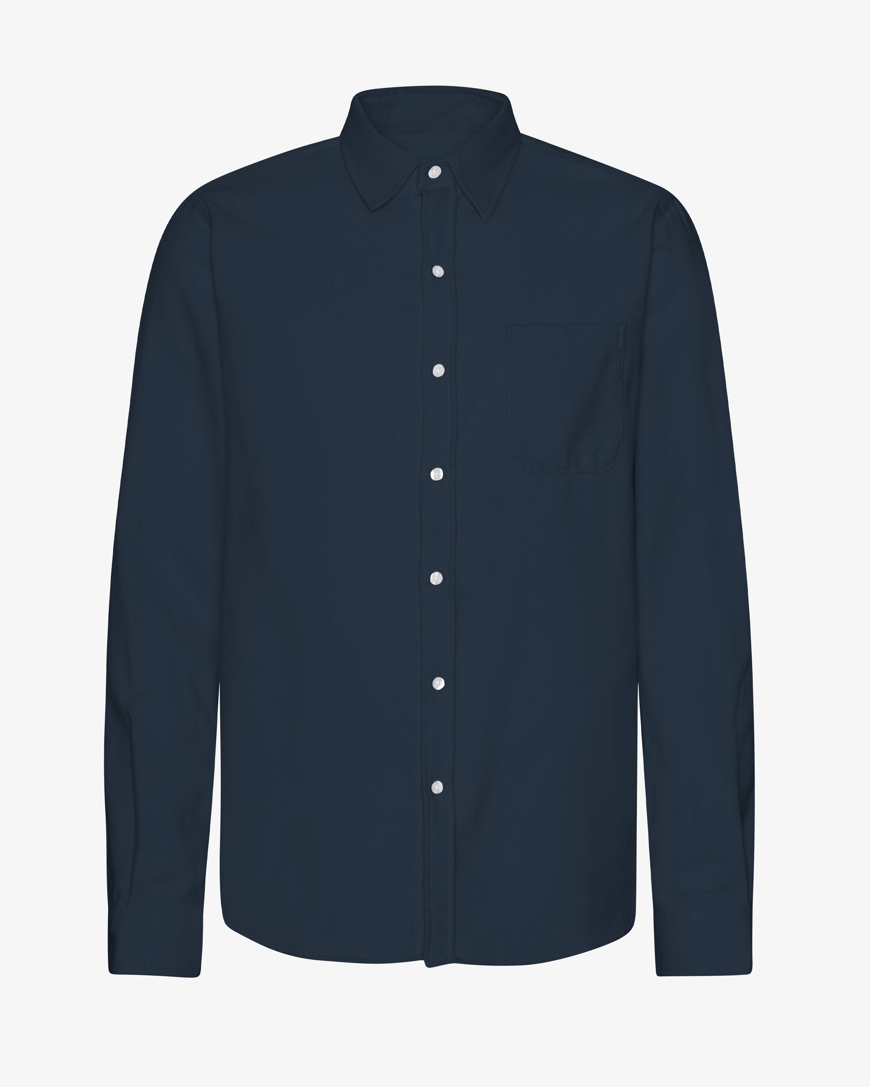 Organic Flannel Shirt - Navy Blue