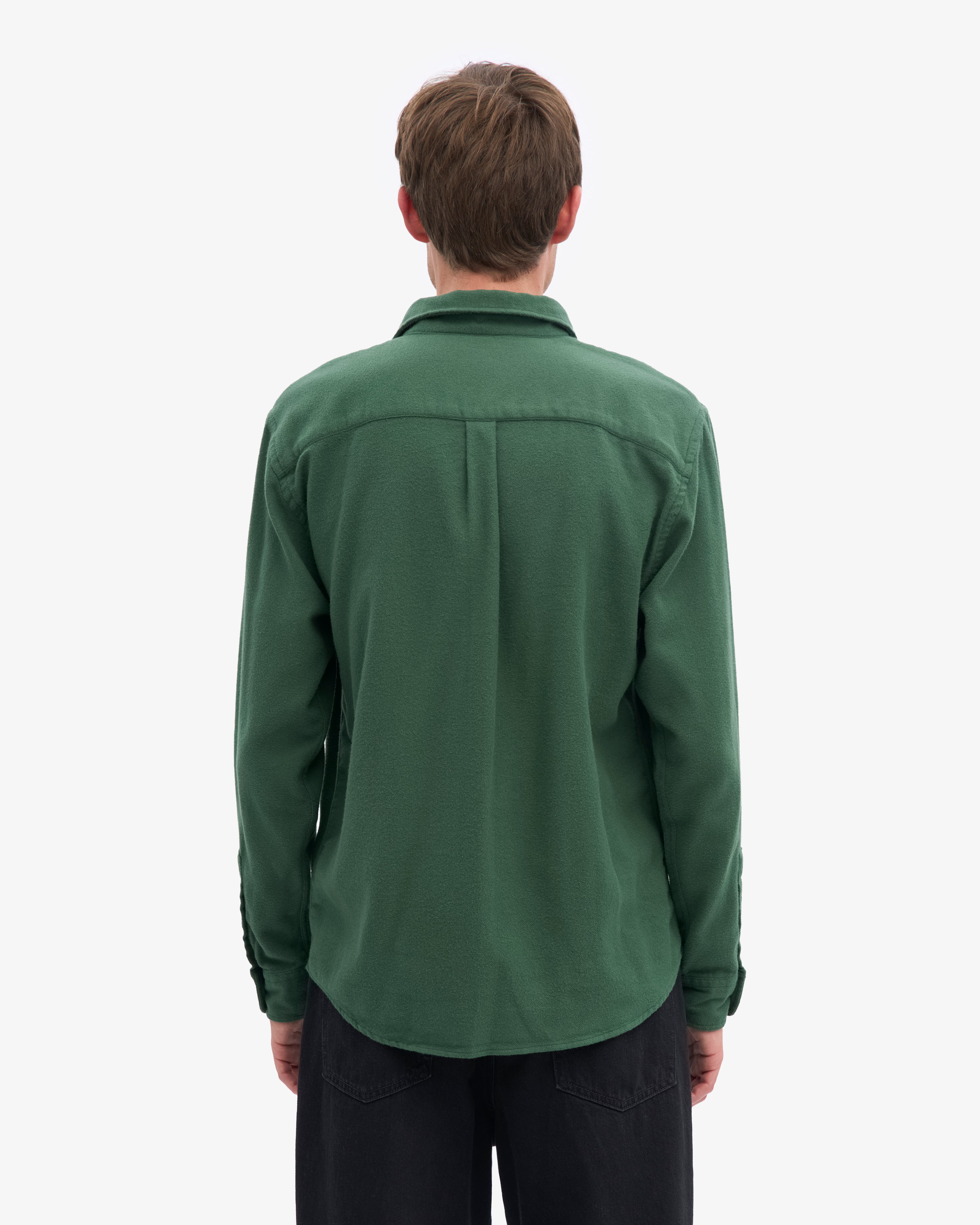 Organic Flannel Shirt - Emerald Green