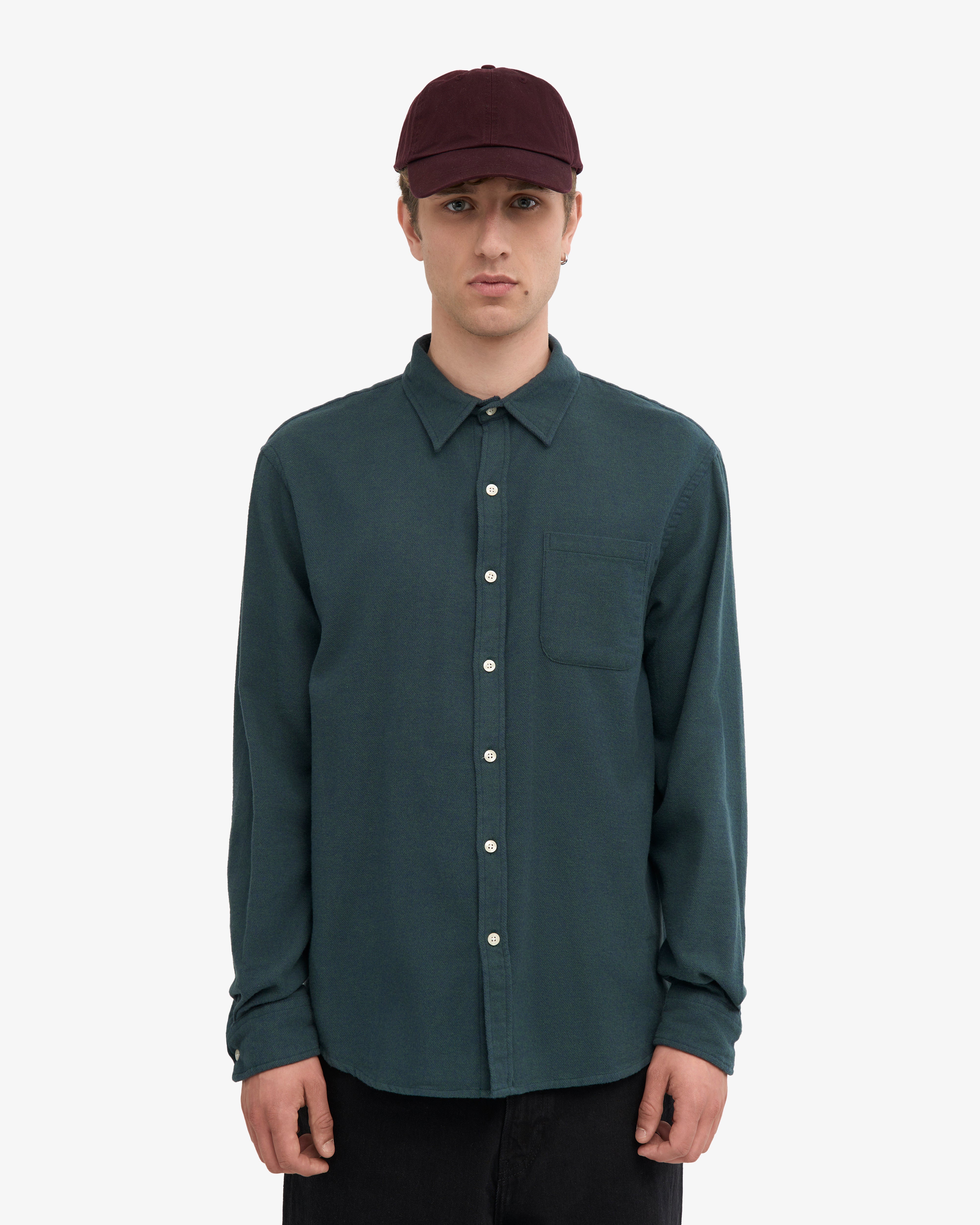 Organic Flannel Shirt - Ocean Green