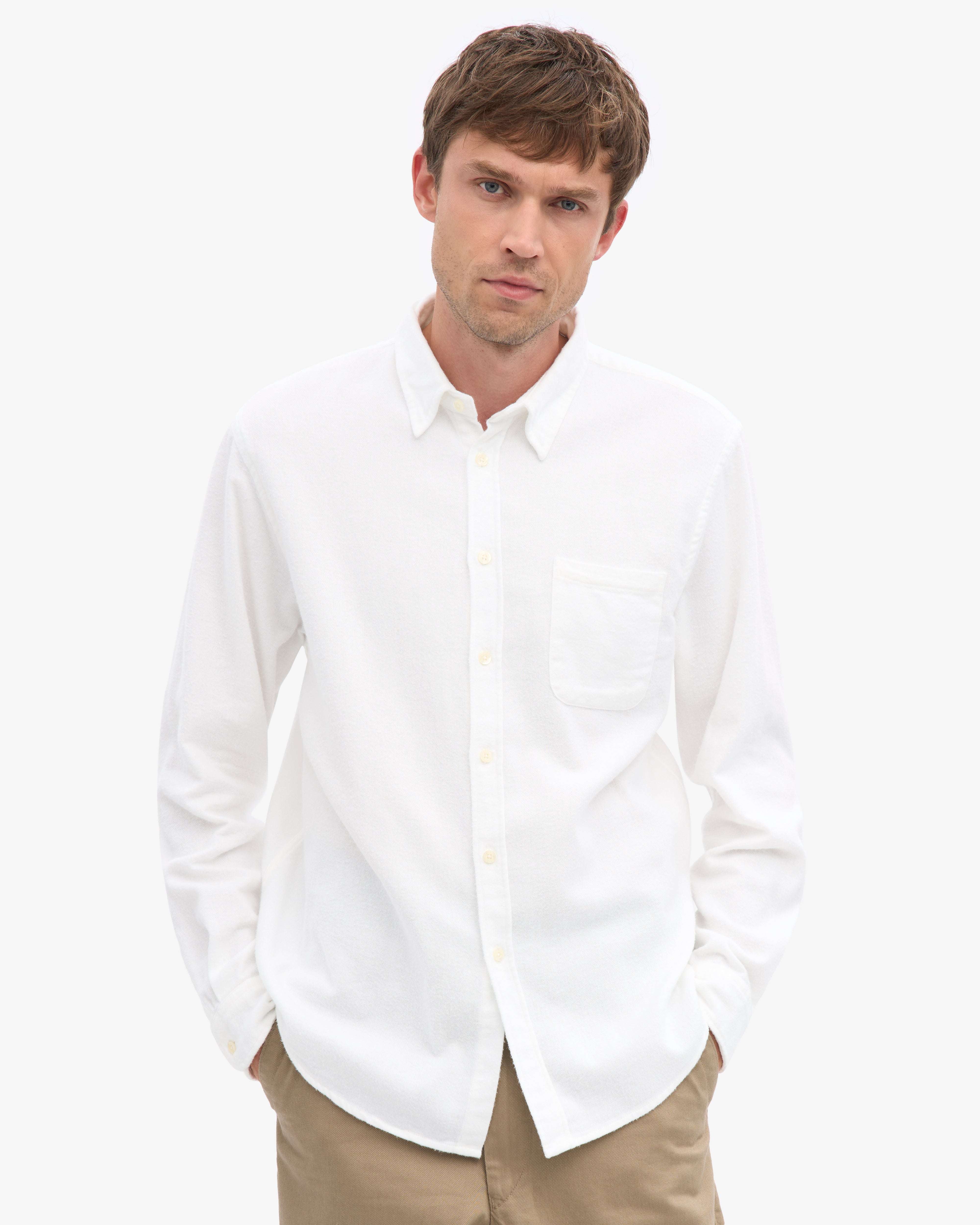 Organic Flannel Shirt - Optical White