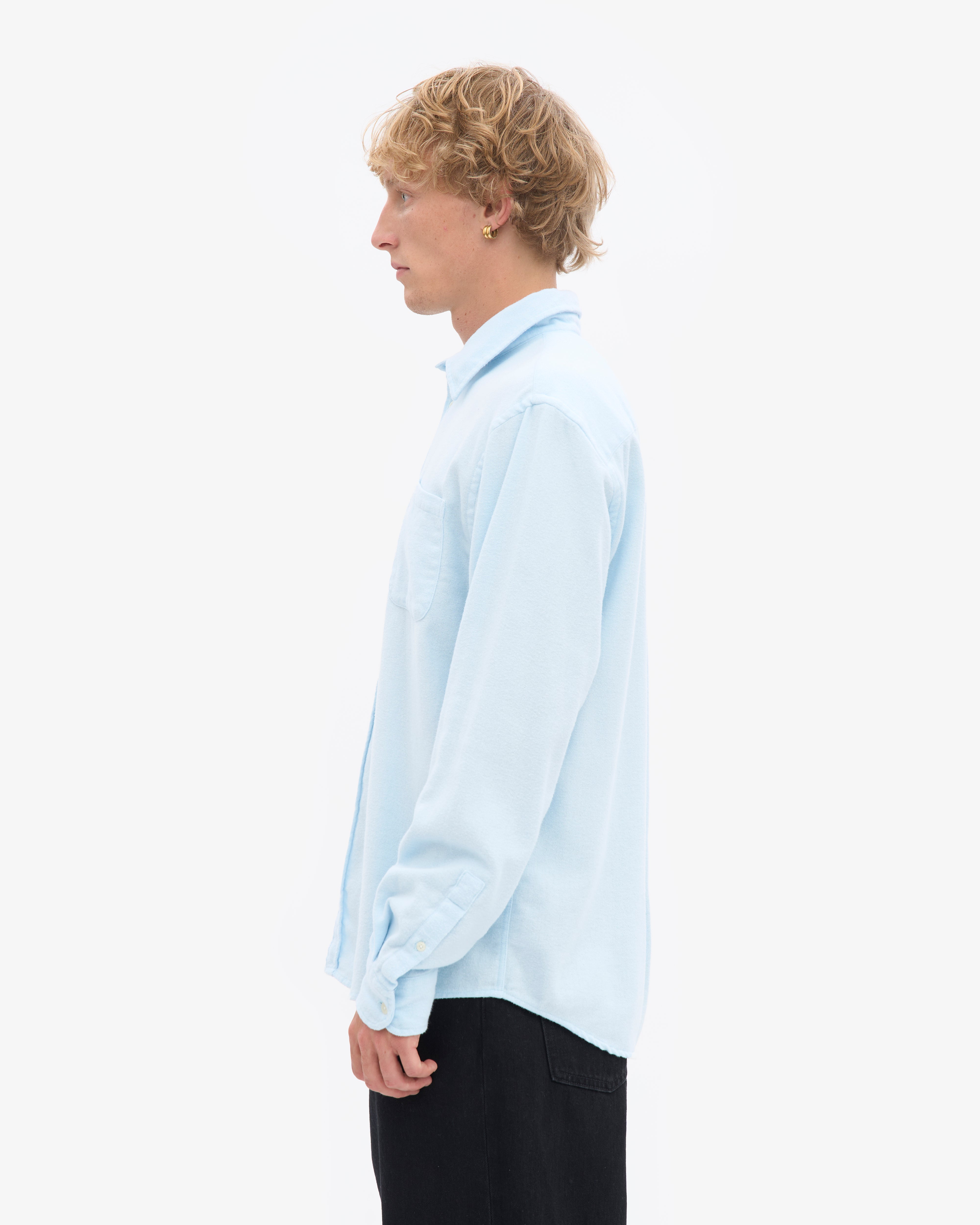 Organic Flannel Shirt - Polar Blue