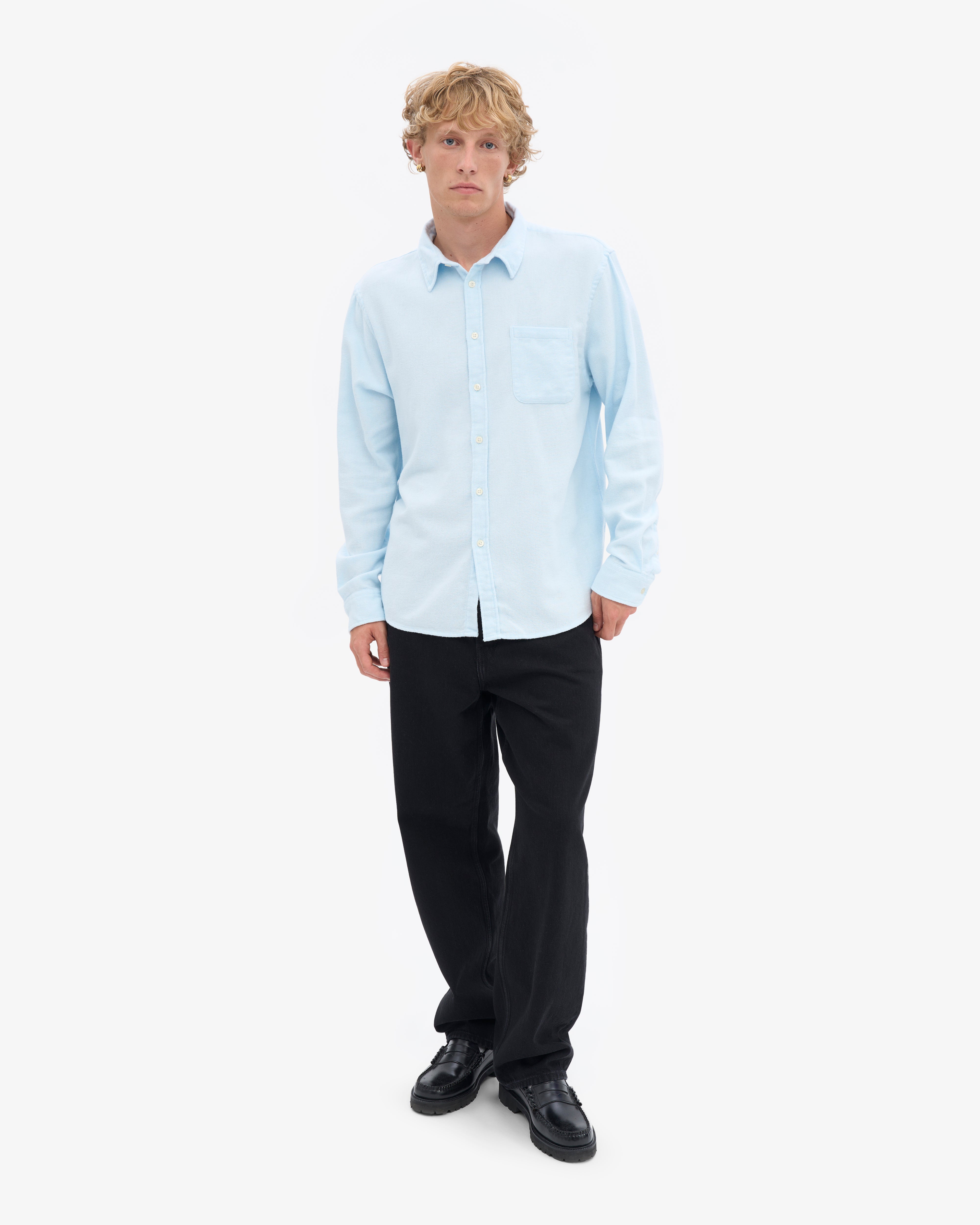 Organic Flannel Shirt - Polar Blue