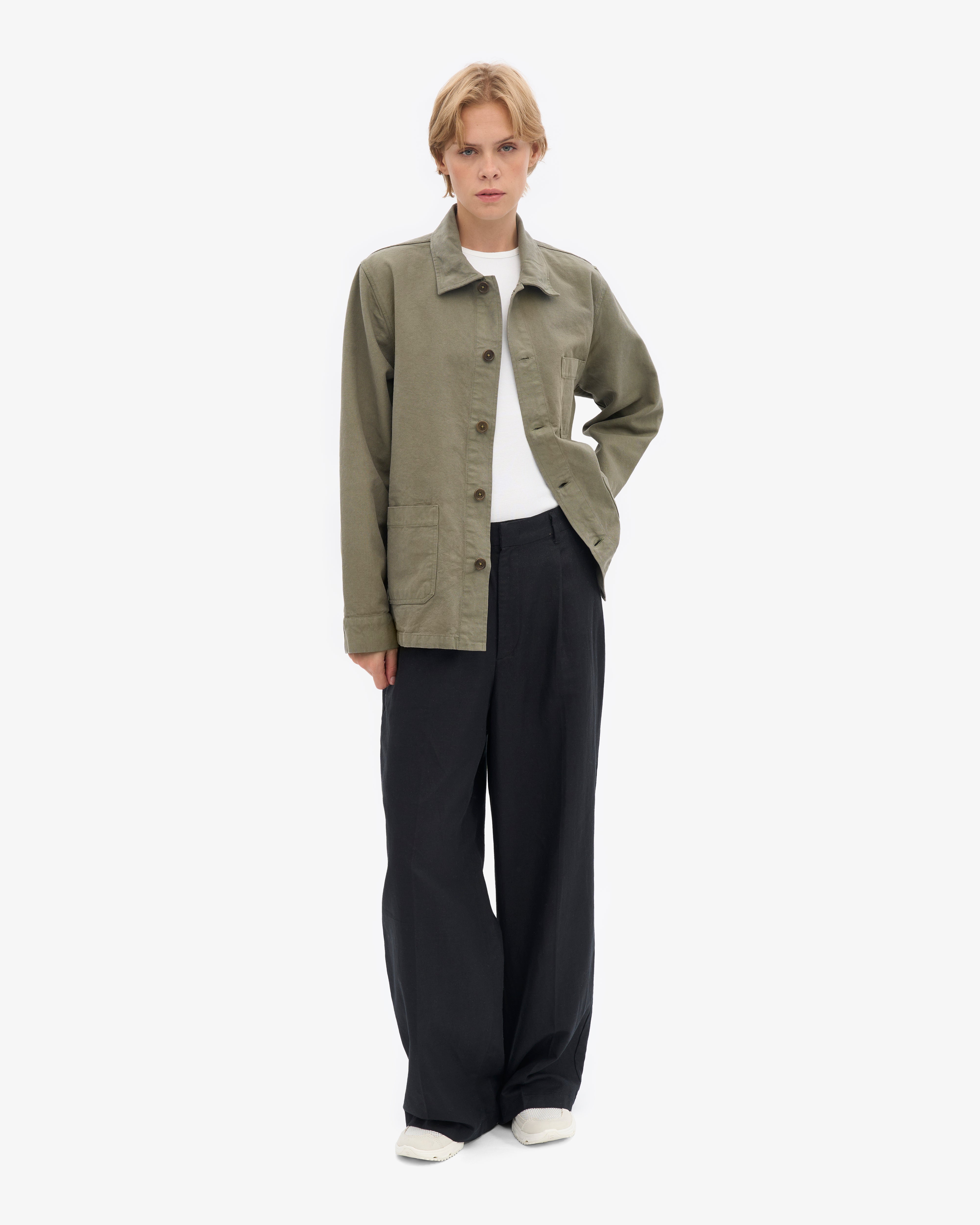 Organic Workwear Jacket - Dusty Olive