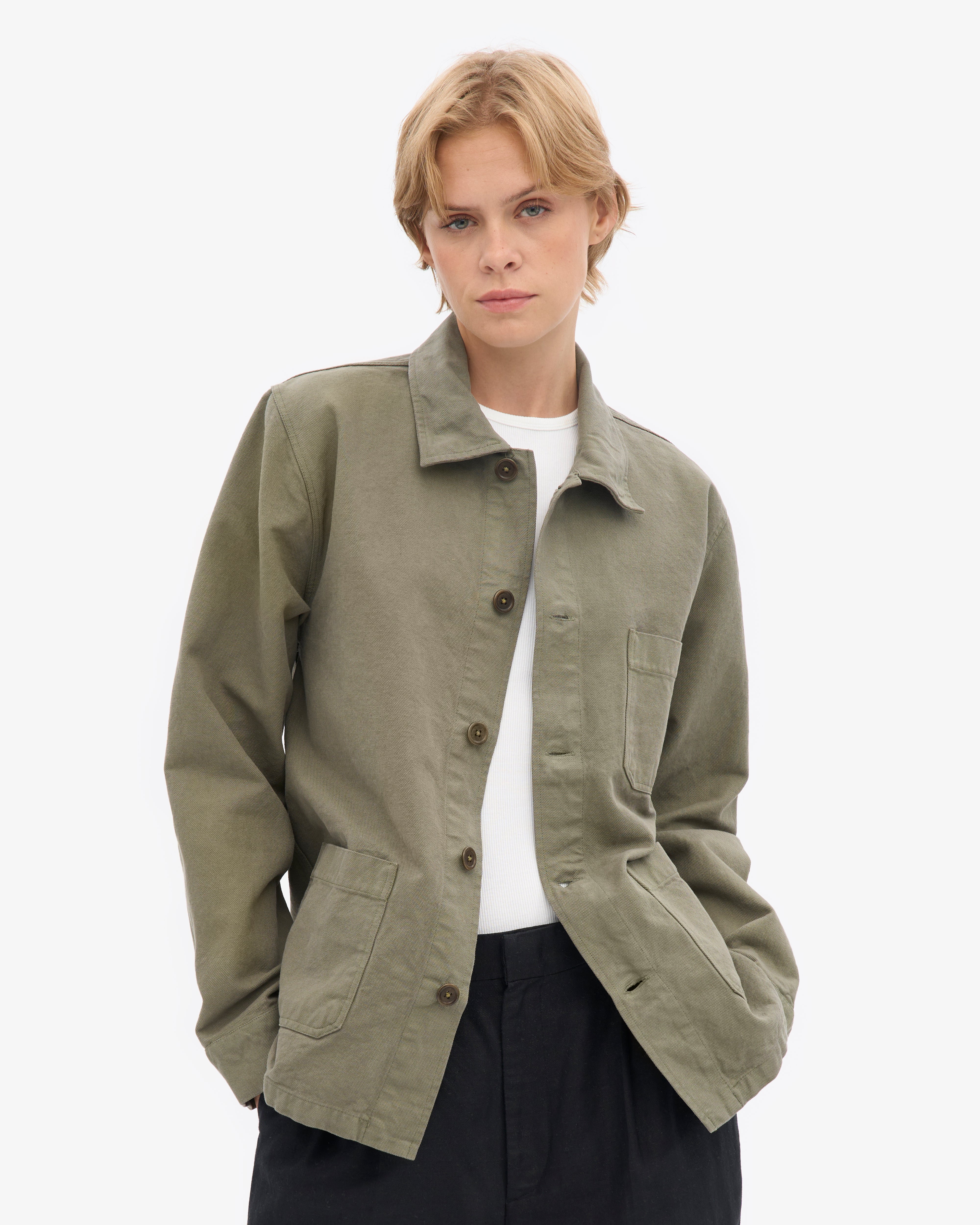 Organic Workwear Jacket - Dusty Olive