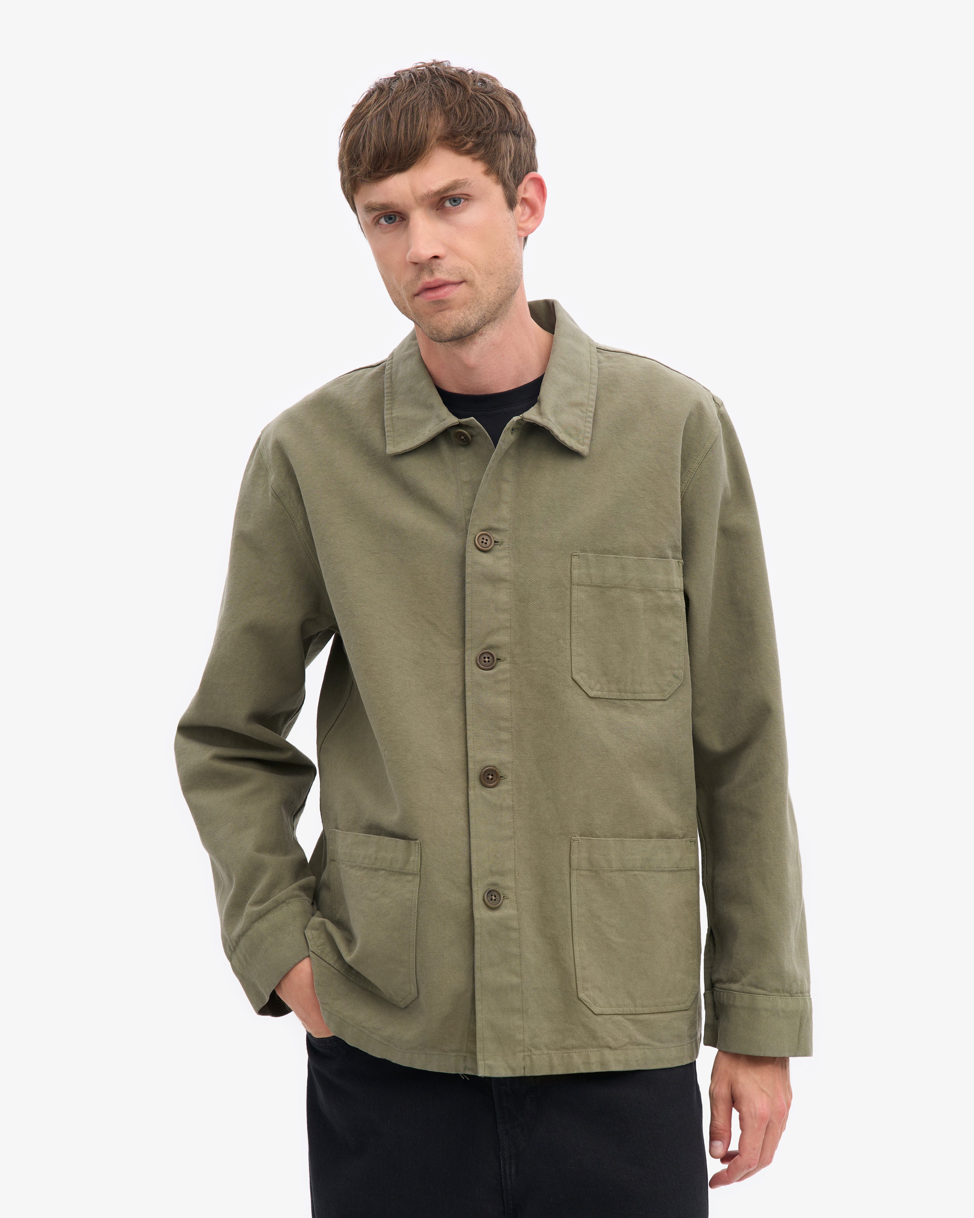 Organic Workwear Jacket - Dusty Olive