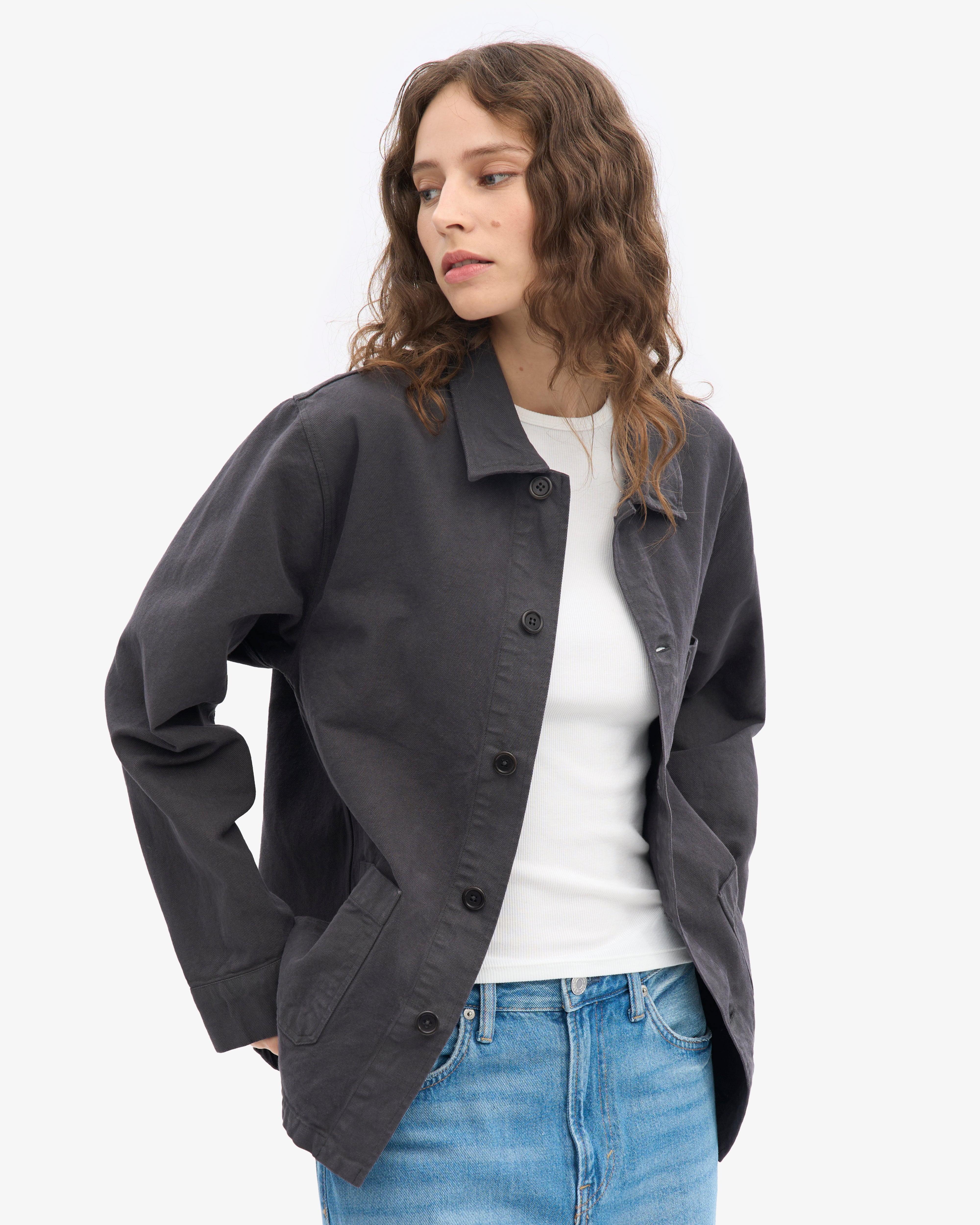 Organic Workwear Jacket - Lava Grey