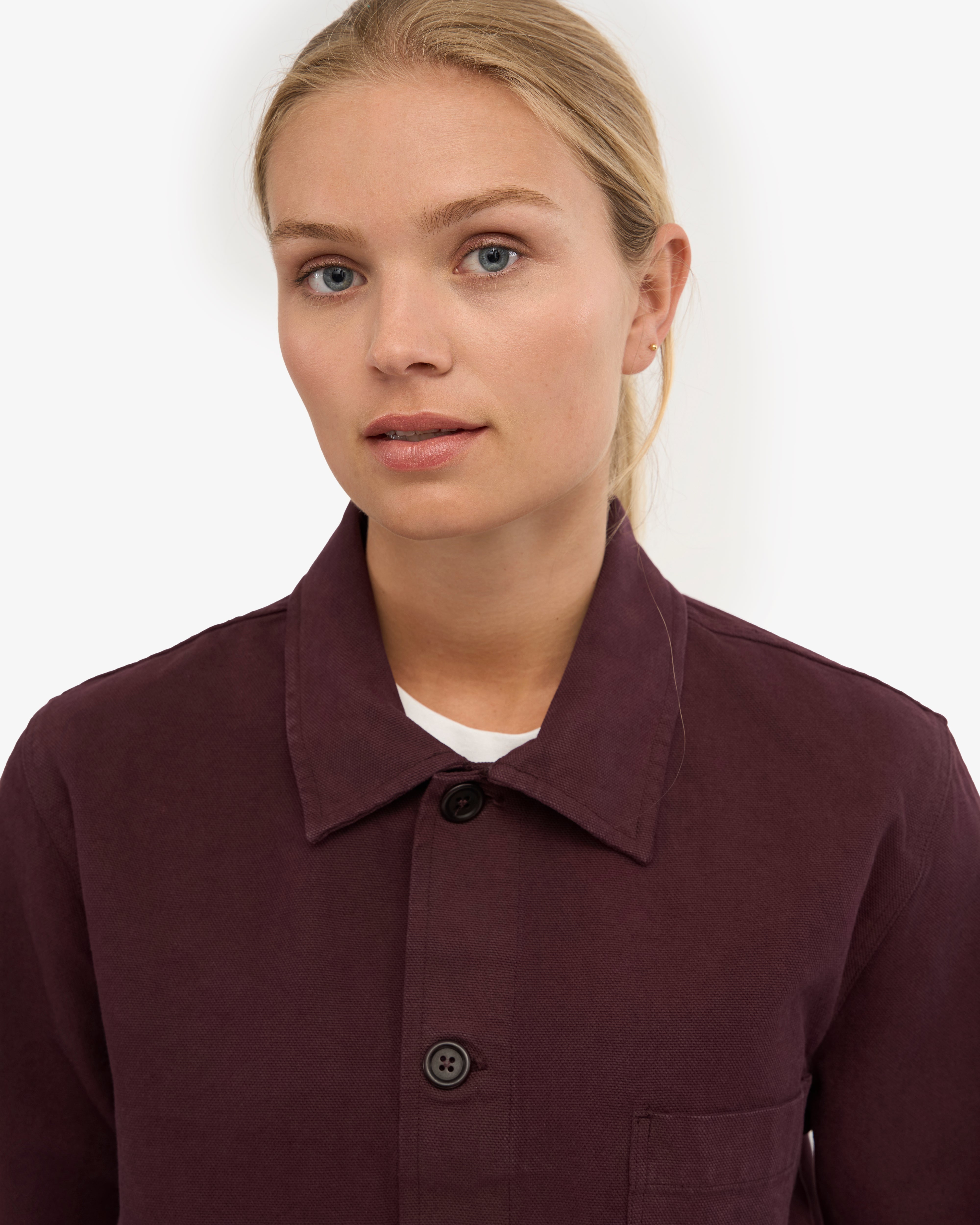 Organic Workwear Jacket - Oxblood Red