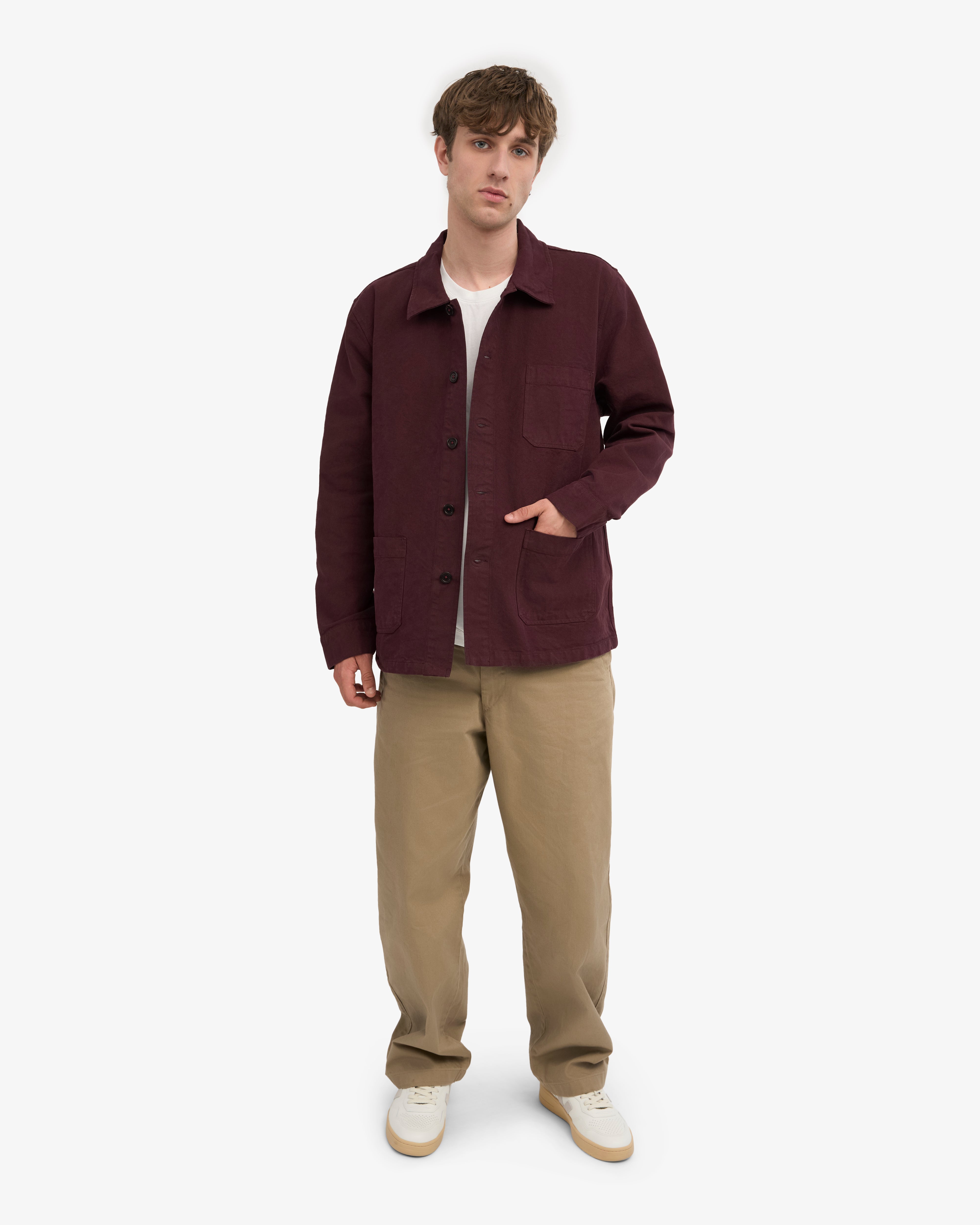 Organic Workwear Jacket - Oxblood Red