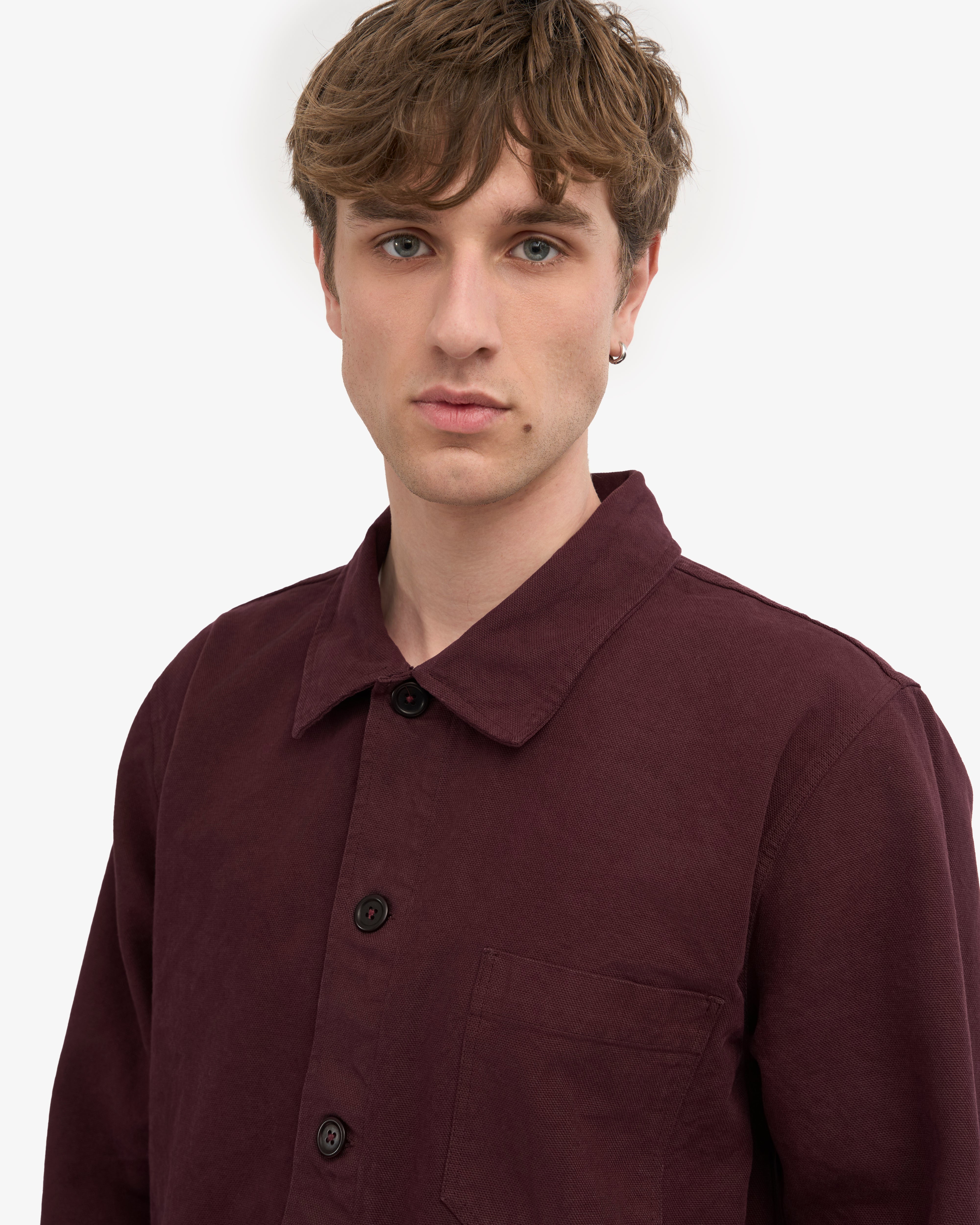 Organic Workwear Jacket - Oxblood Red