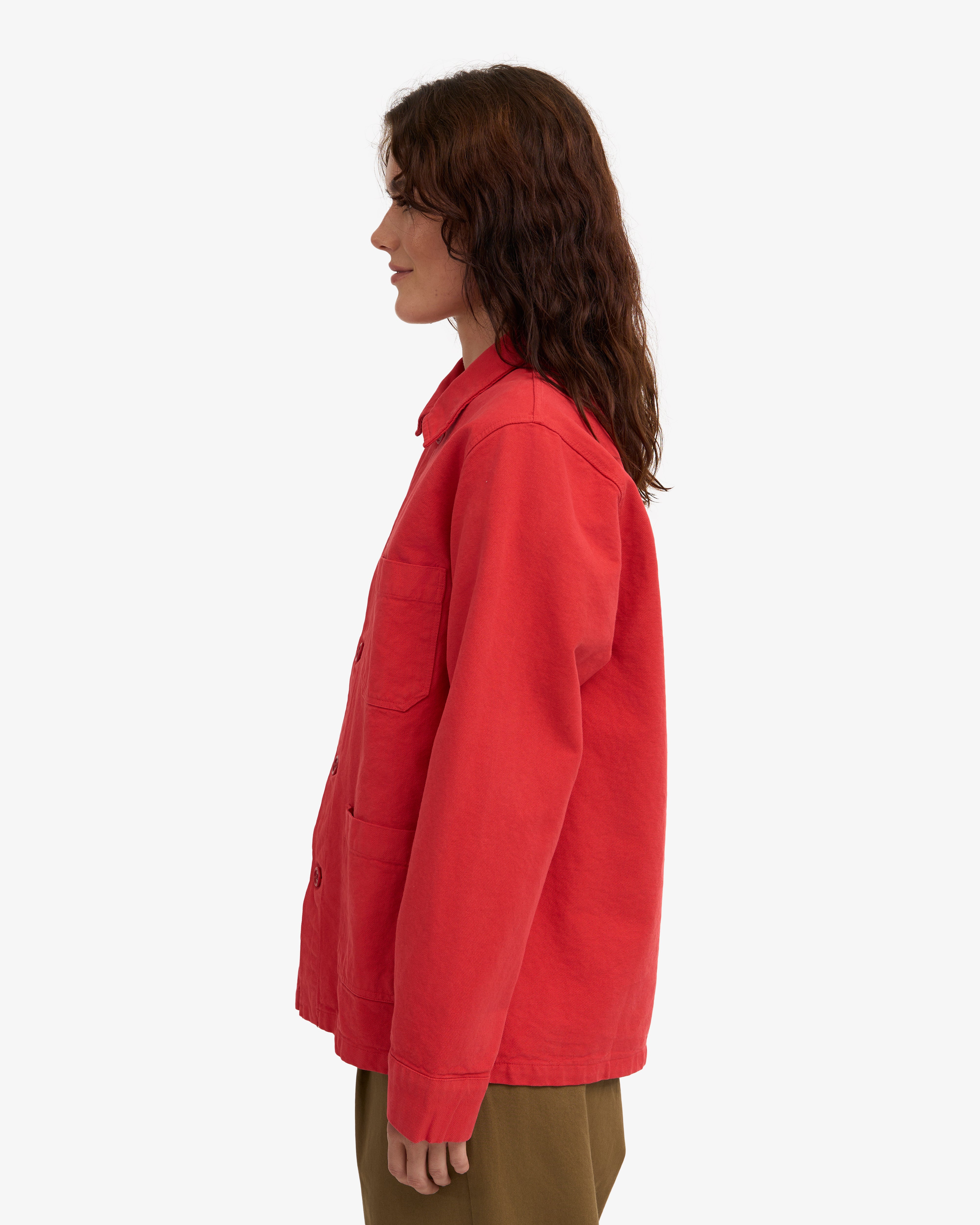 Organic Workwear Jacket - Red Tangerine