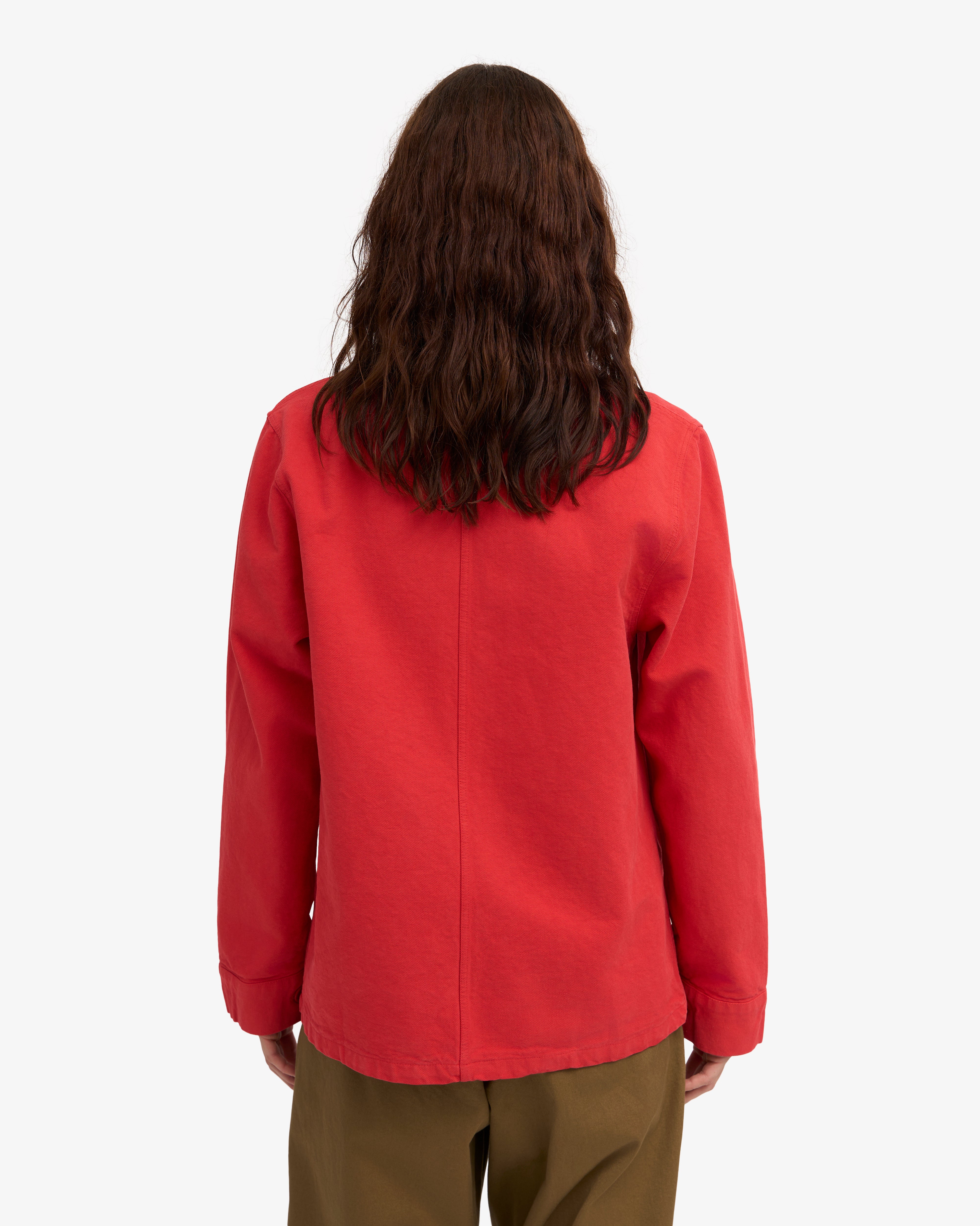 Organic Workwear Jacket - Red Tangerine