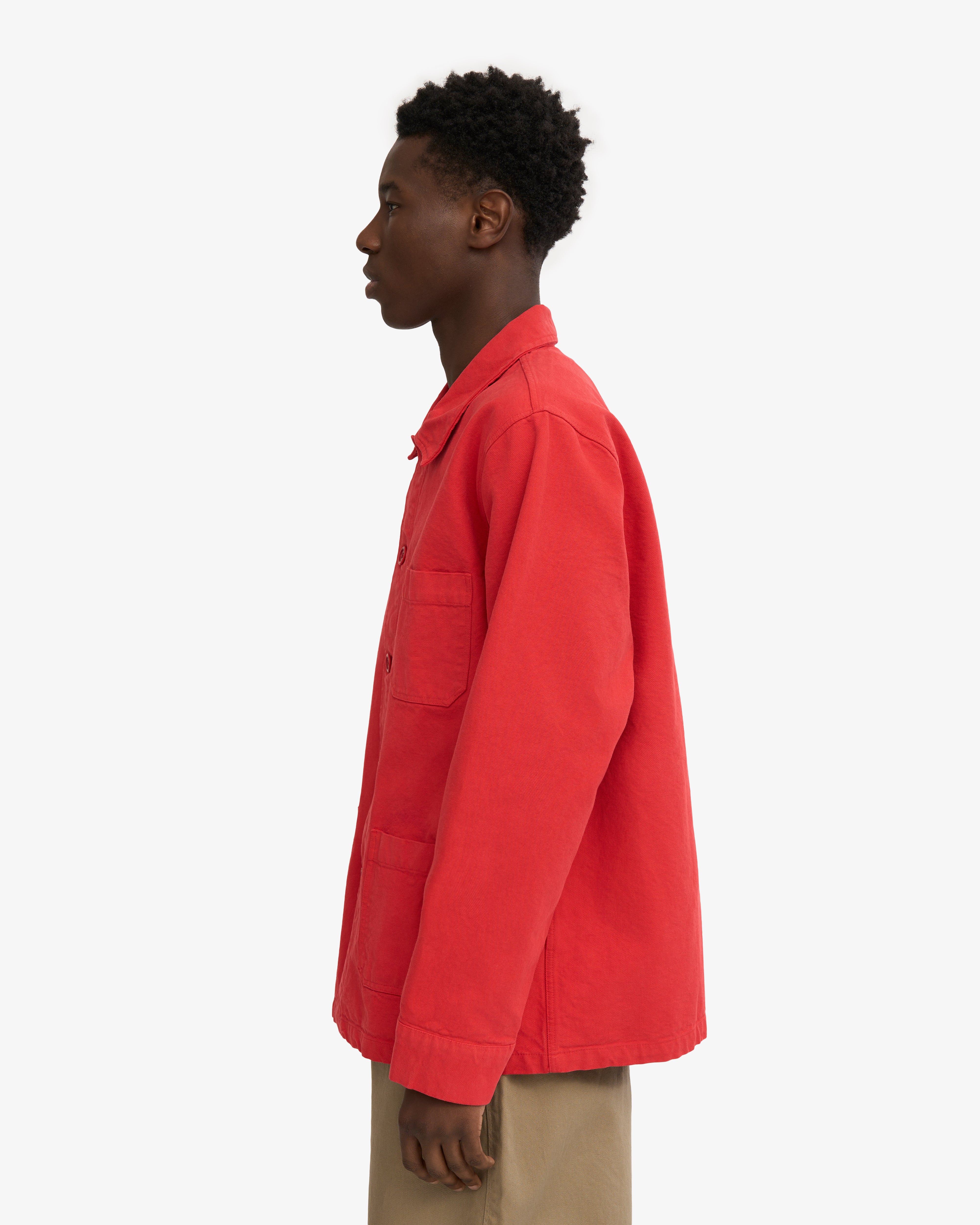 Organic Workwear Jacket - Red Tangerine